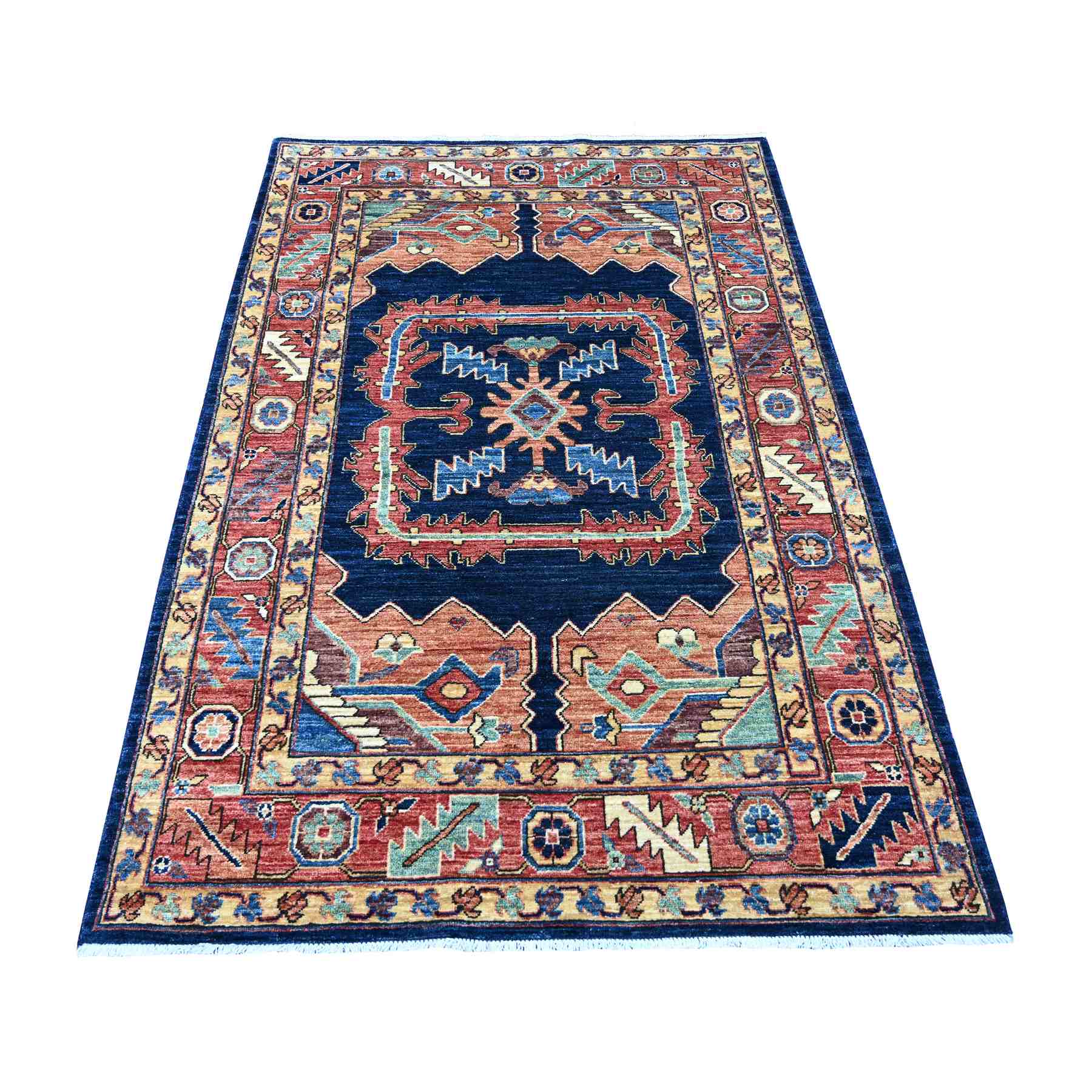 Tribal-Geometric-Hand-Knotted-Rug-108005