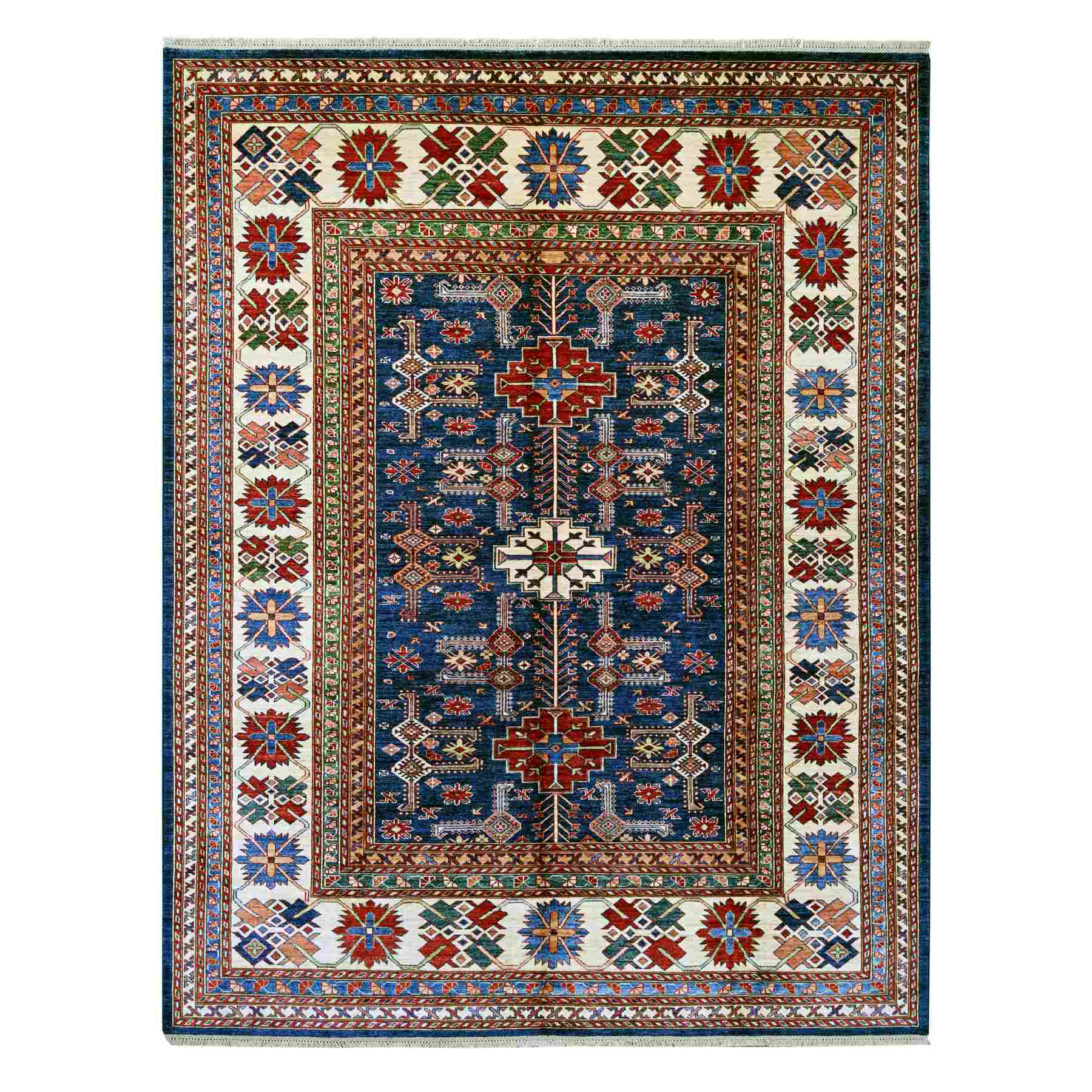 Tribal-Geometric-Hand-Knotted-Rug-108110