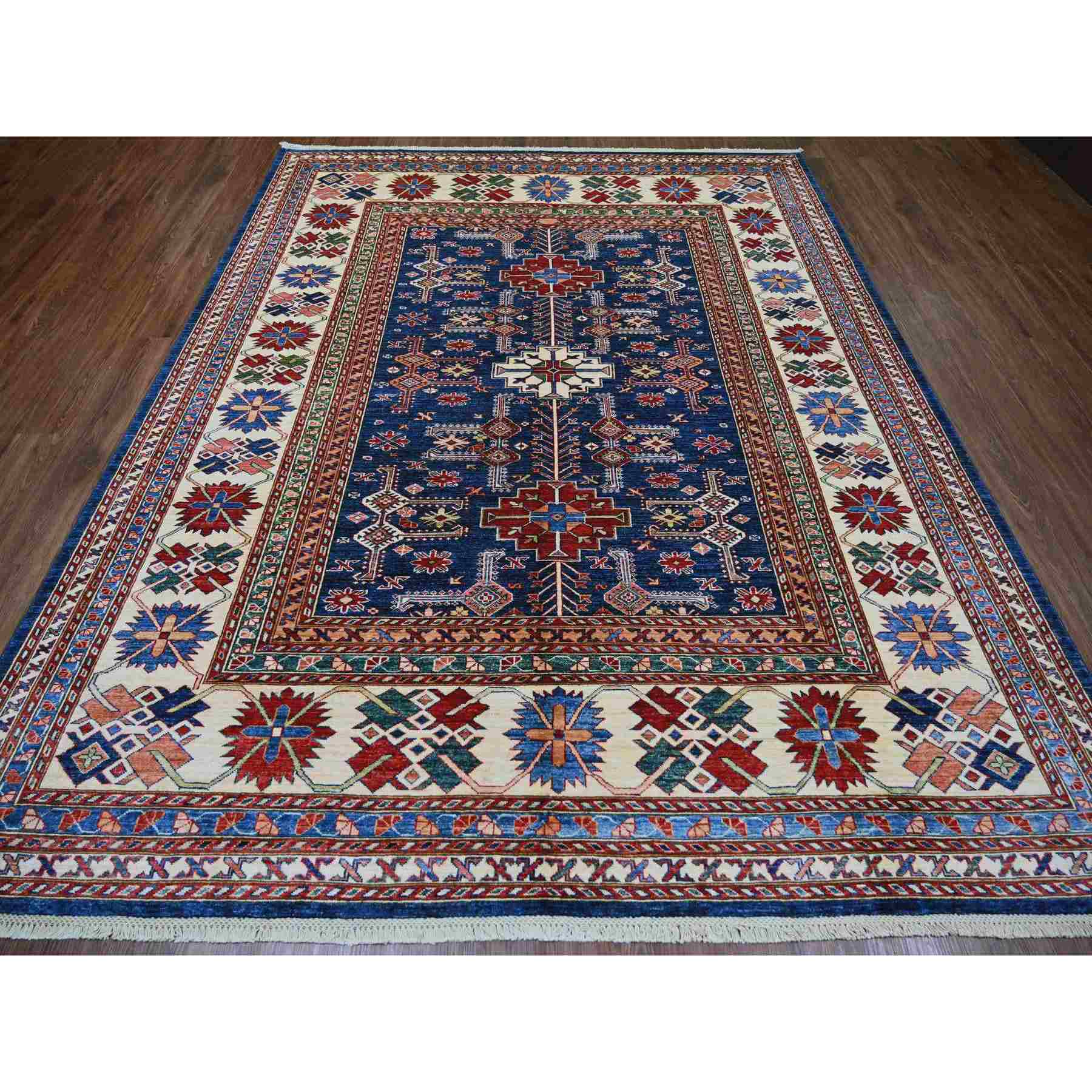 Tribal-Geometric-Hand-Knotted-Rug-108110