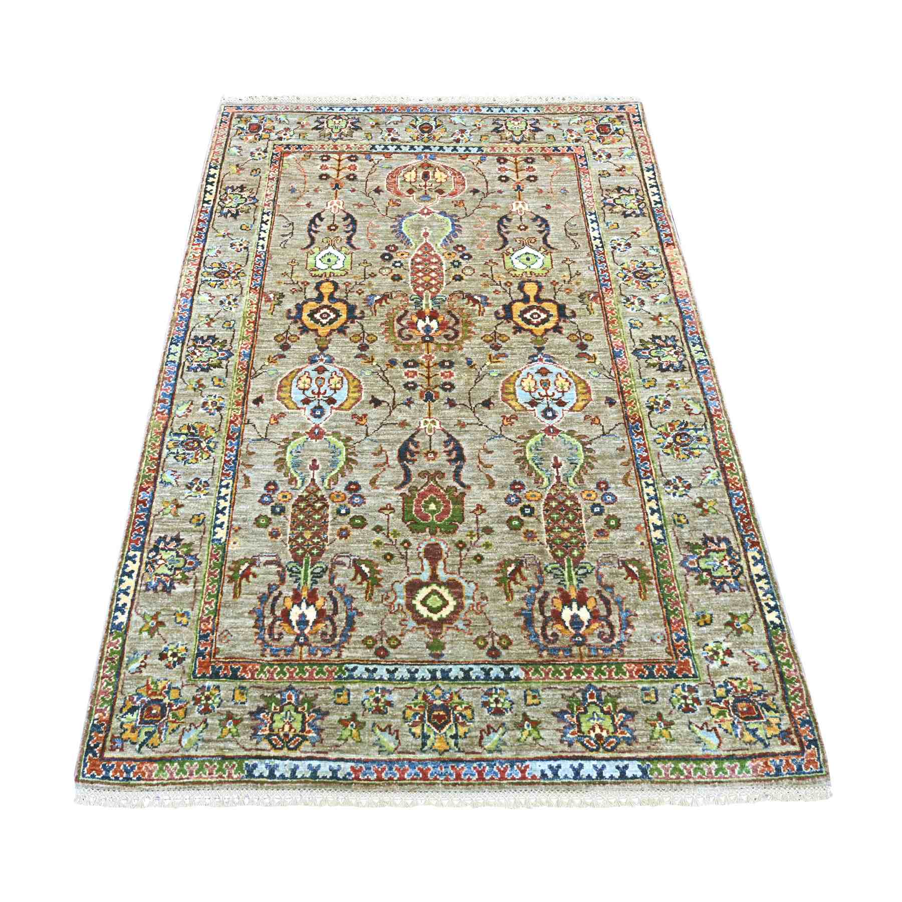 Tribal-Geometric-Hand-Knotted-Rug-108115