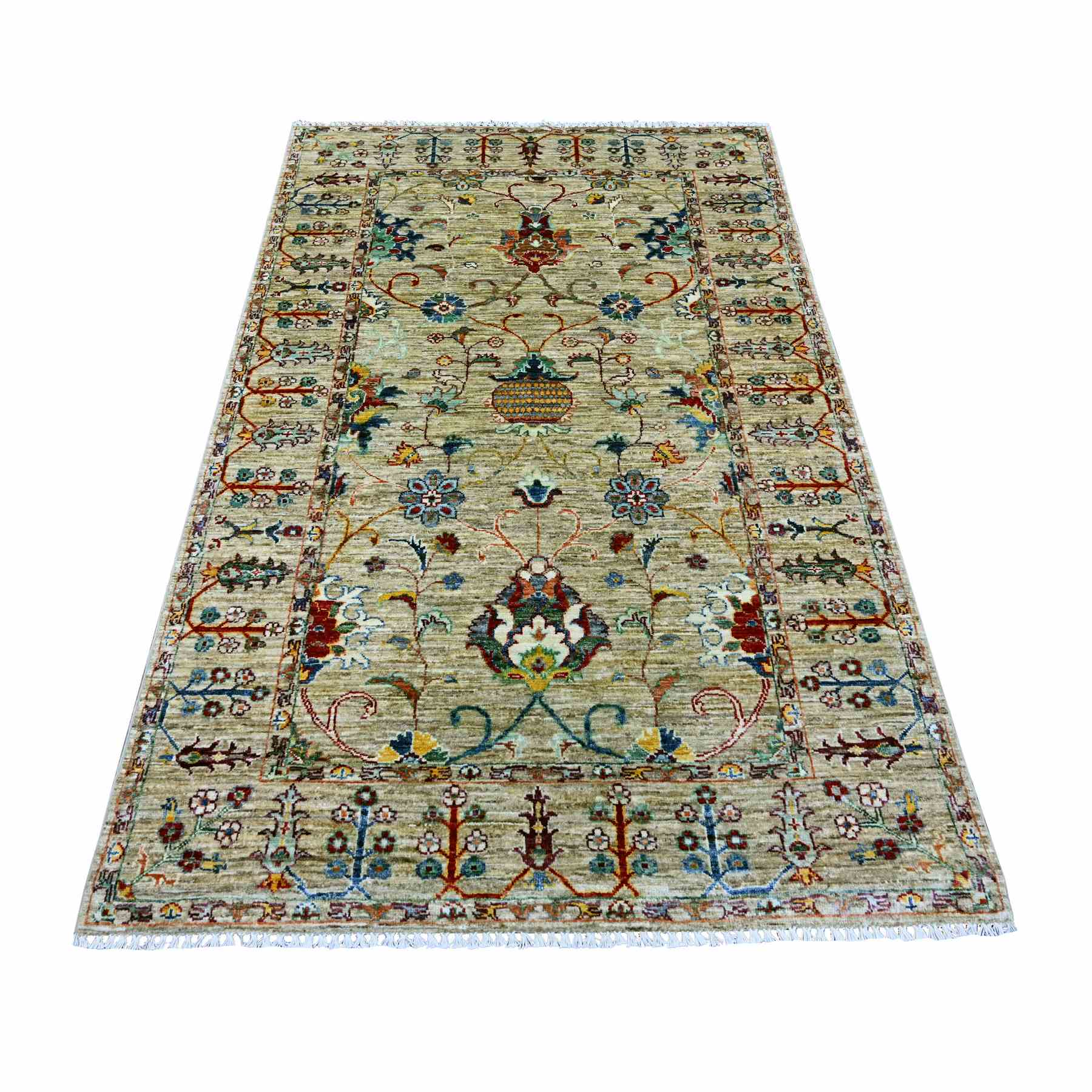 Tribal-Geometric-Hand-Knotted-Rug-108120