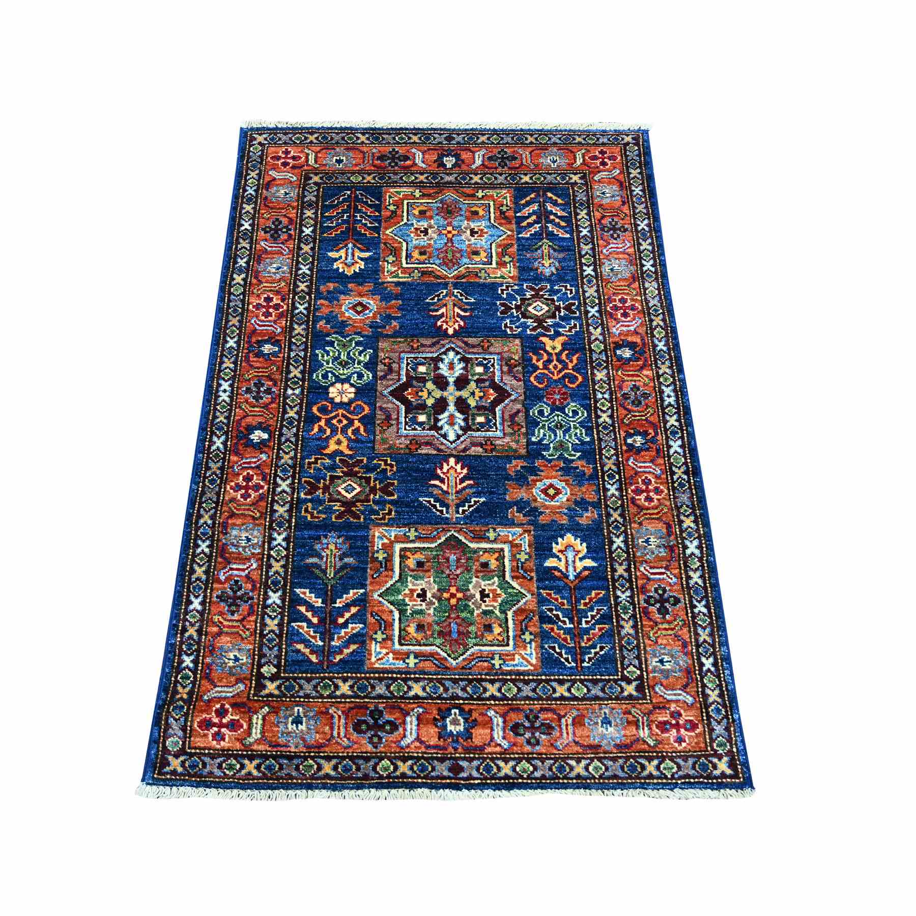 Tribal-Geometric-Hand-Knotted-Rug-108370