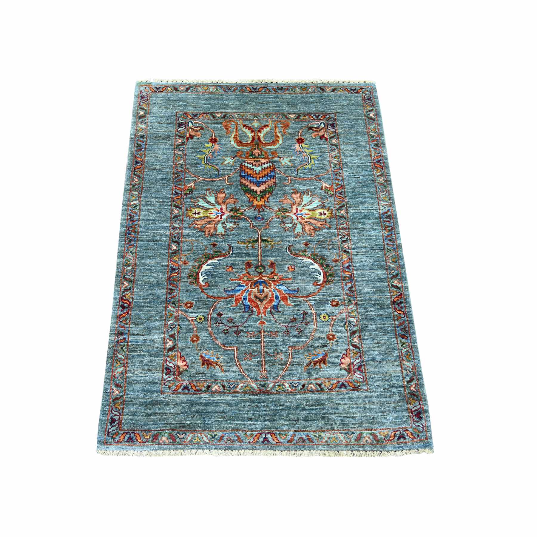 Tribal-Geometric-Hand-Knotted-Rug-108415
