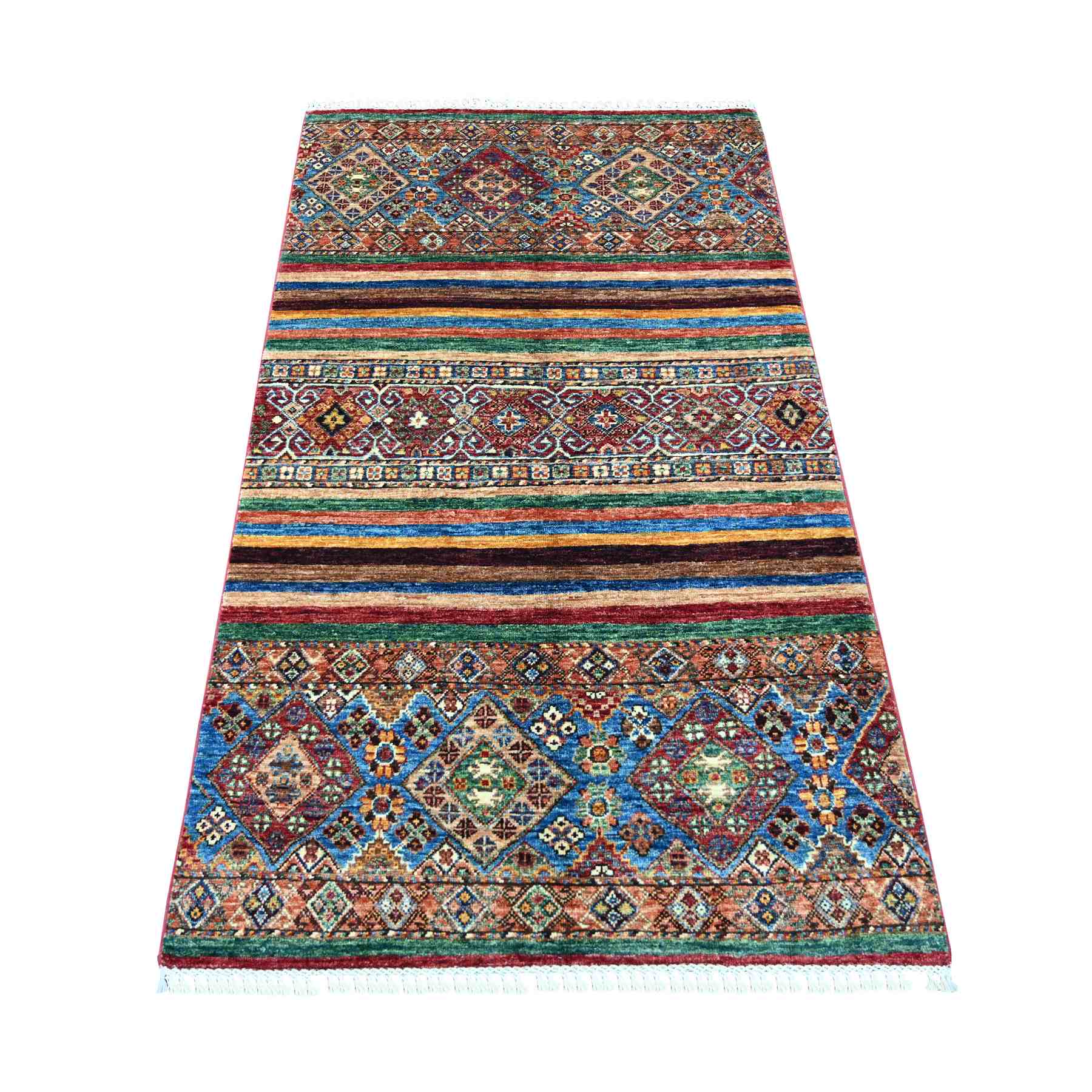 Tribal-Geometric-Hand-Knotted-Rug-108595