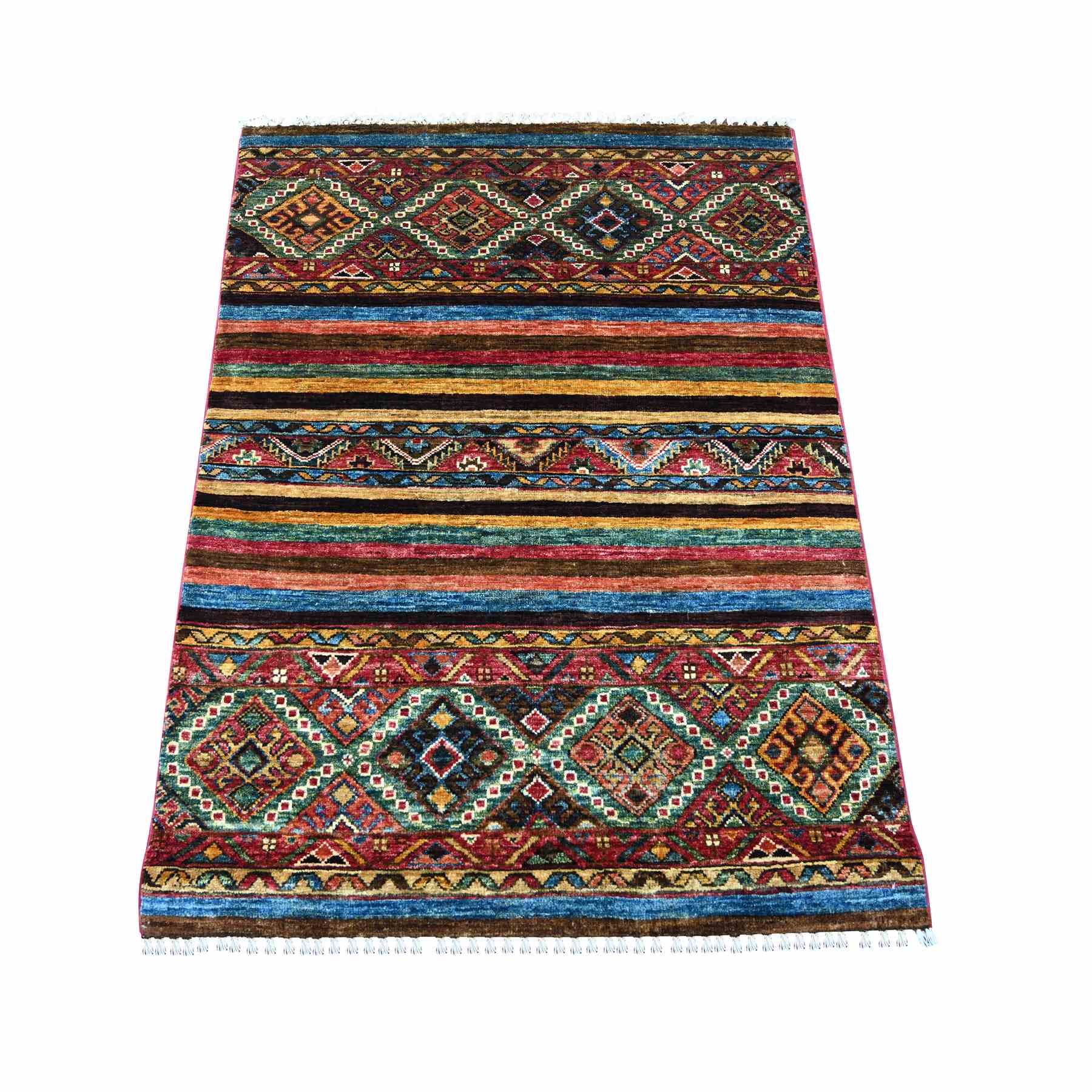 Tribal-Geometric-Hand-Knotted-Rug-108610