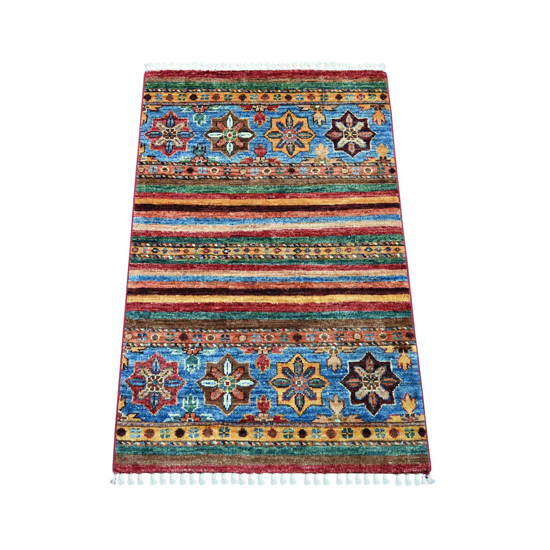 Tribal-Geometric-Hand-Knotted-Rug-108640