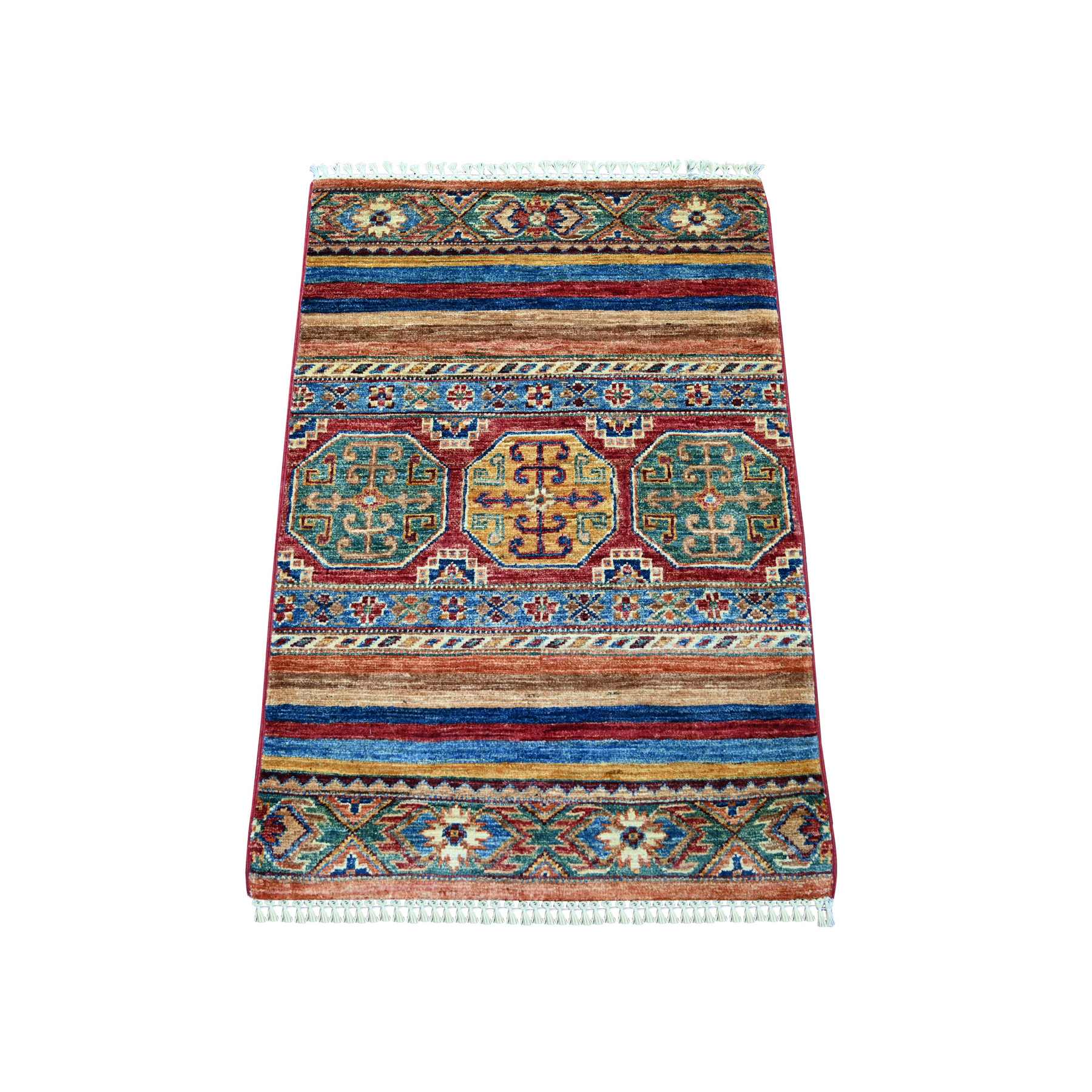 Tribal-Geometric-Hand-Knotted-Rug-108645