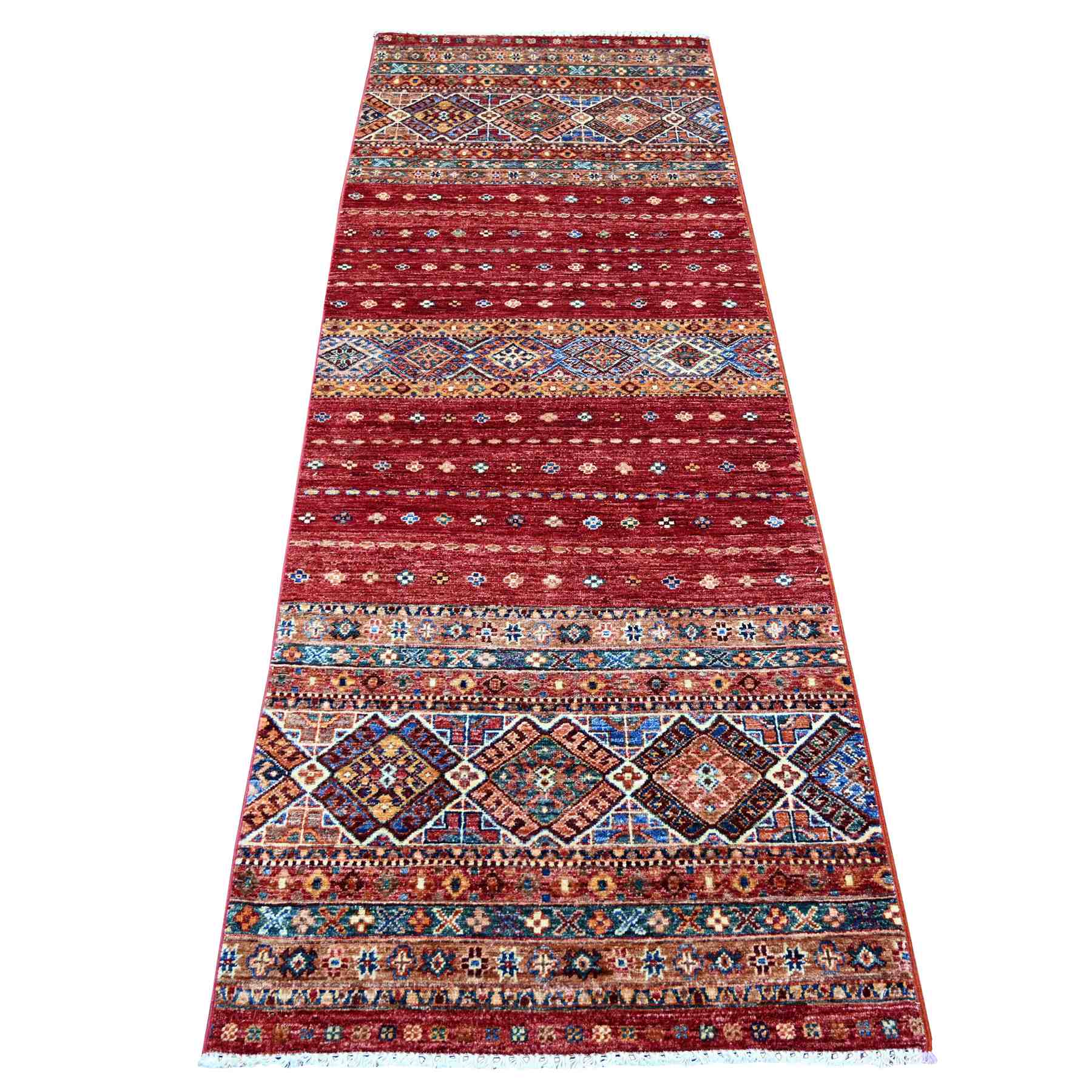Tribal-Geometric-Hand-Knotted-Rug-108720