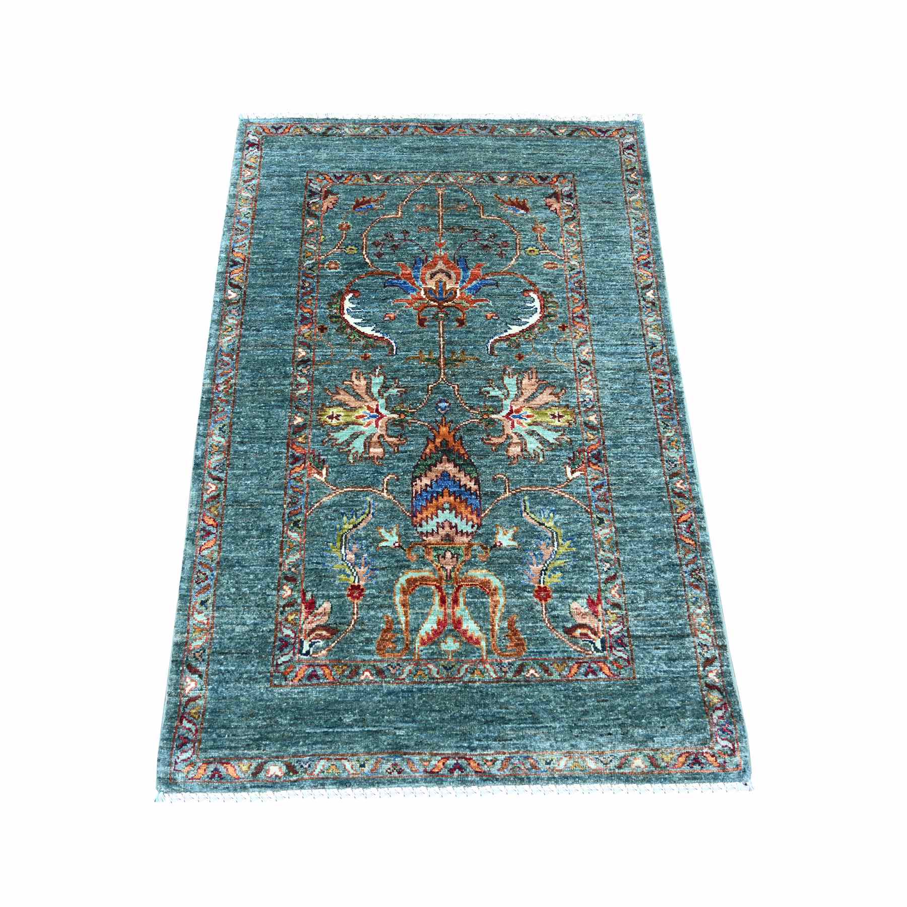 Tribal-Geometric-Hand-Knotted-Rug-109095