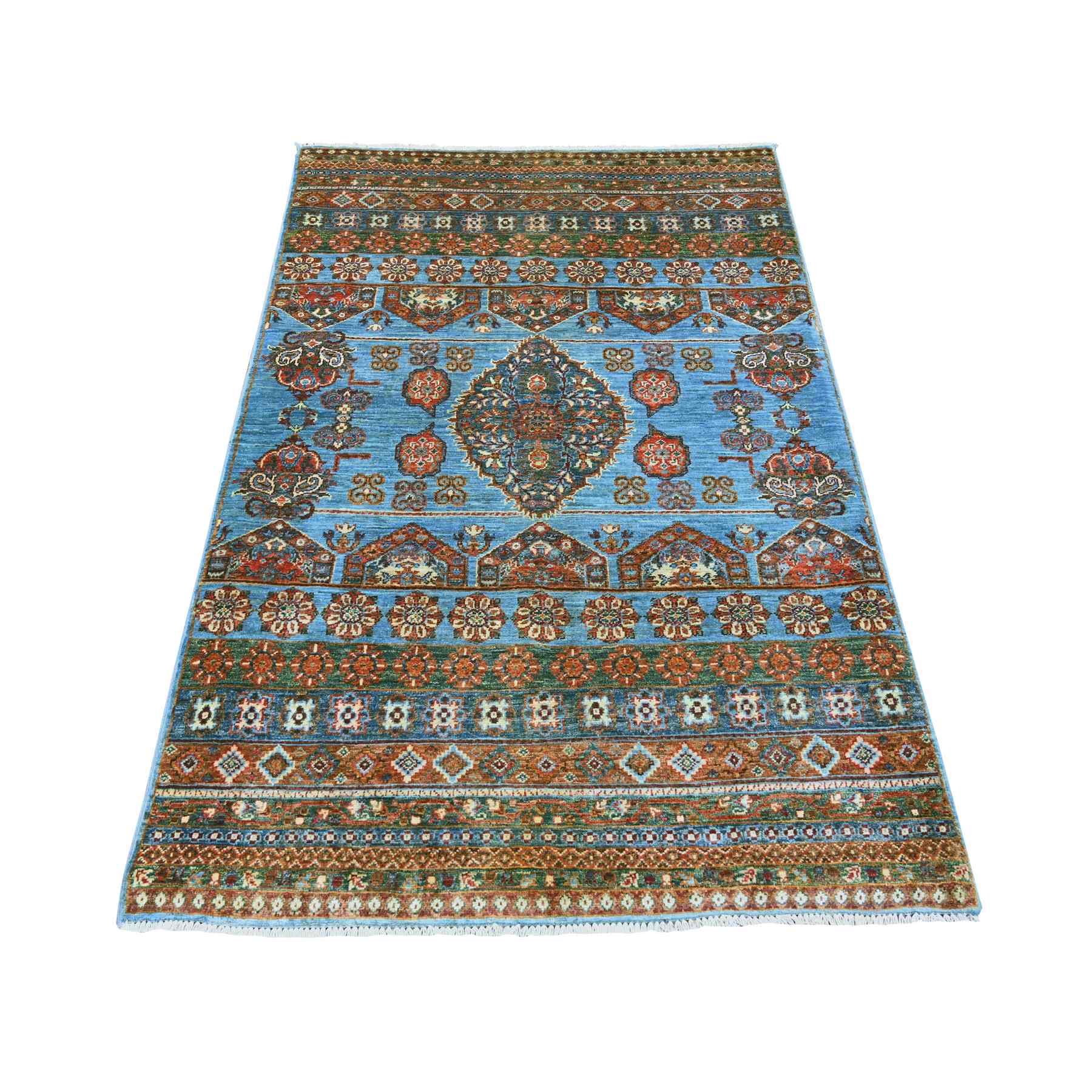 Tribal-Geometric-Hand-Knotted-Rug-109240