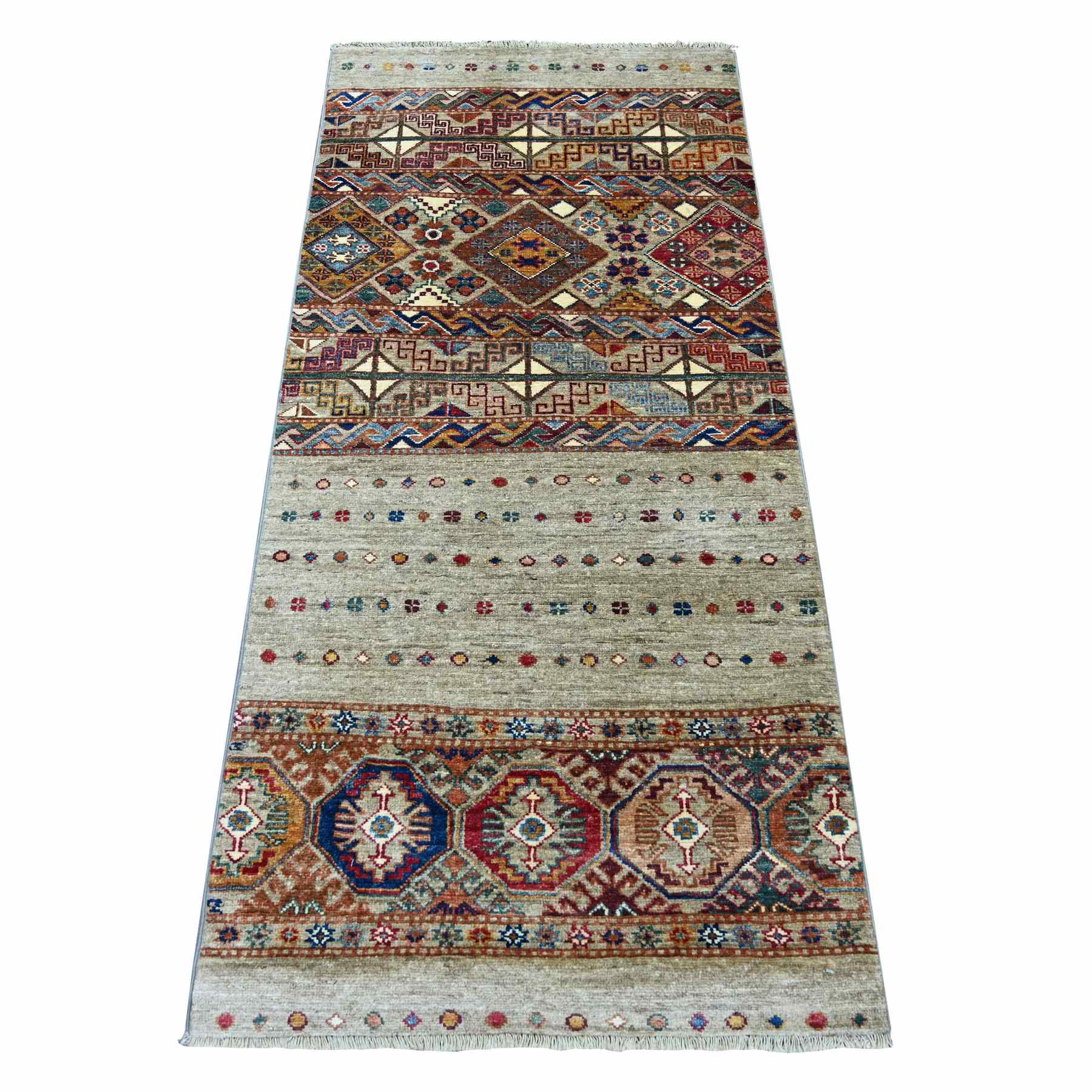 Tribal-Geometric-Hand-Knotted-Rug-109355