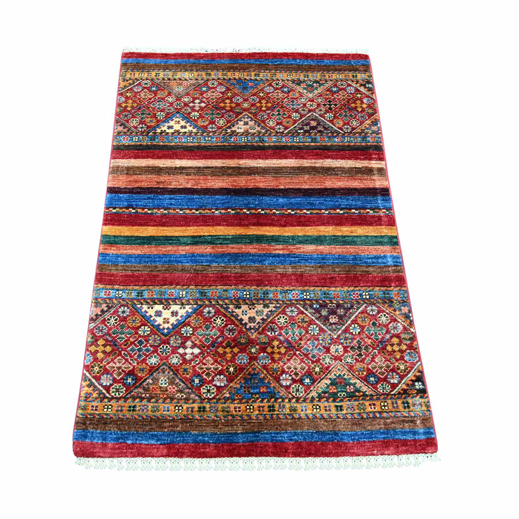 Tribal-Geometric-Hand-Knotted-Rug-109540