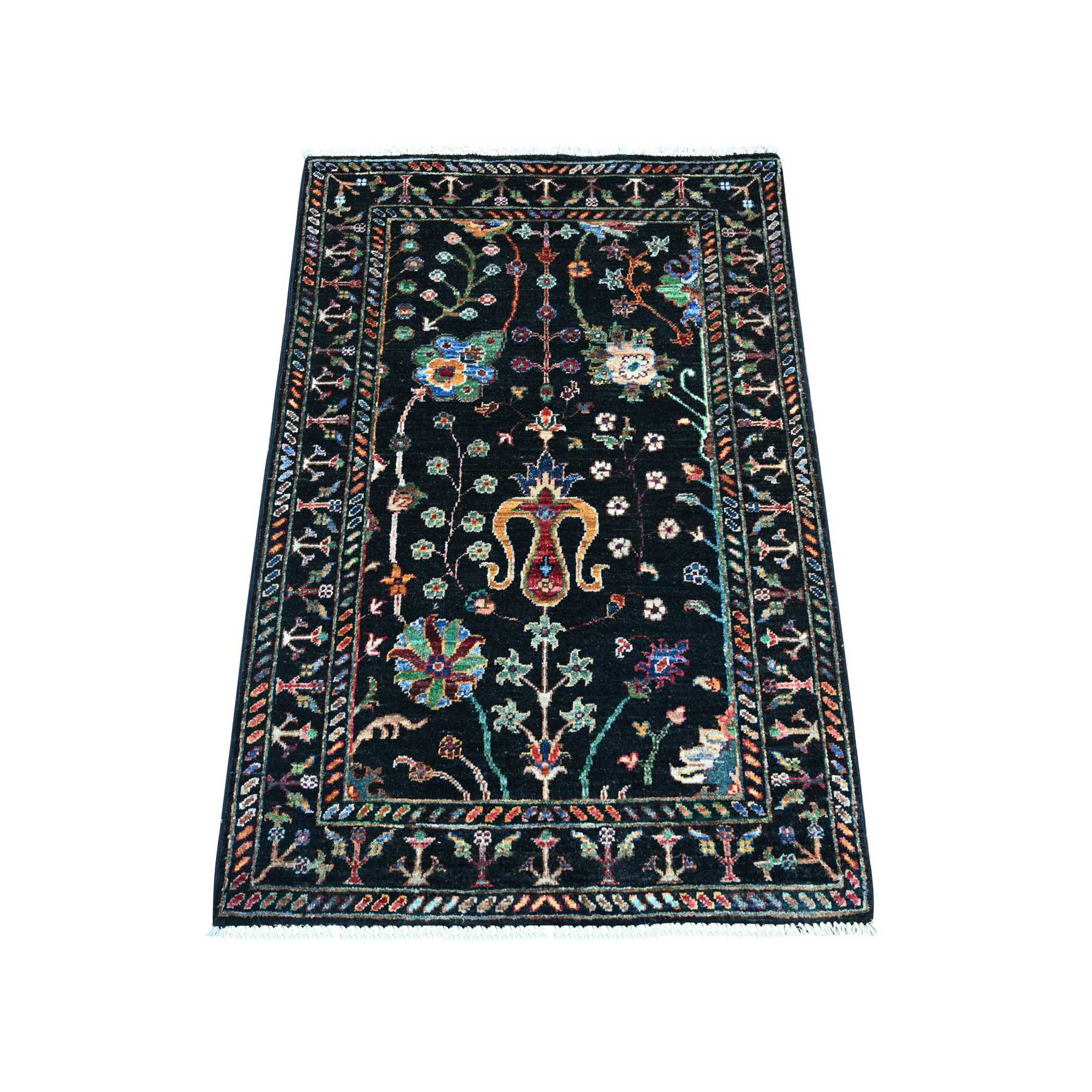 Tribal-Geometric-Hand-Knotted-Rug-109555