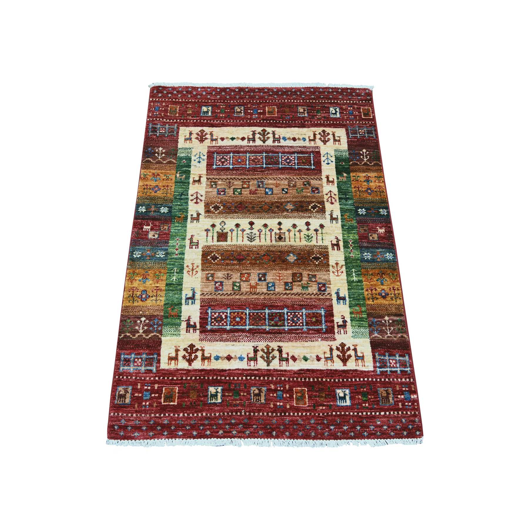 Tribal-Geometric-Hand-Knotted-Rug-109560