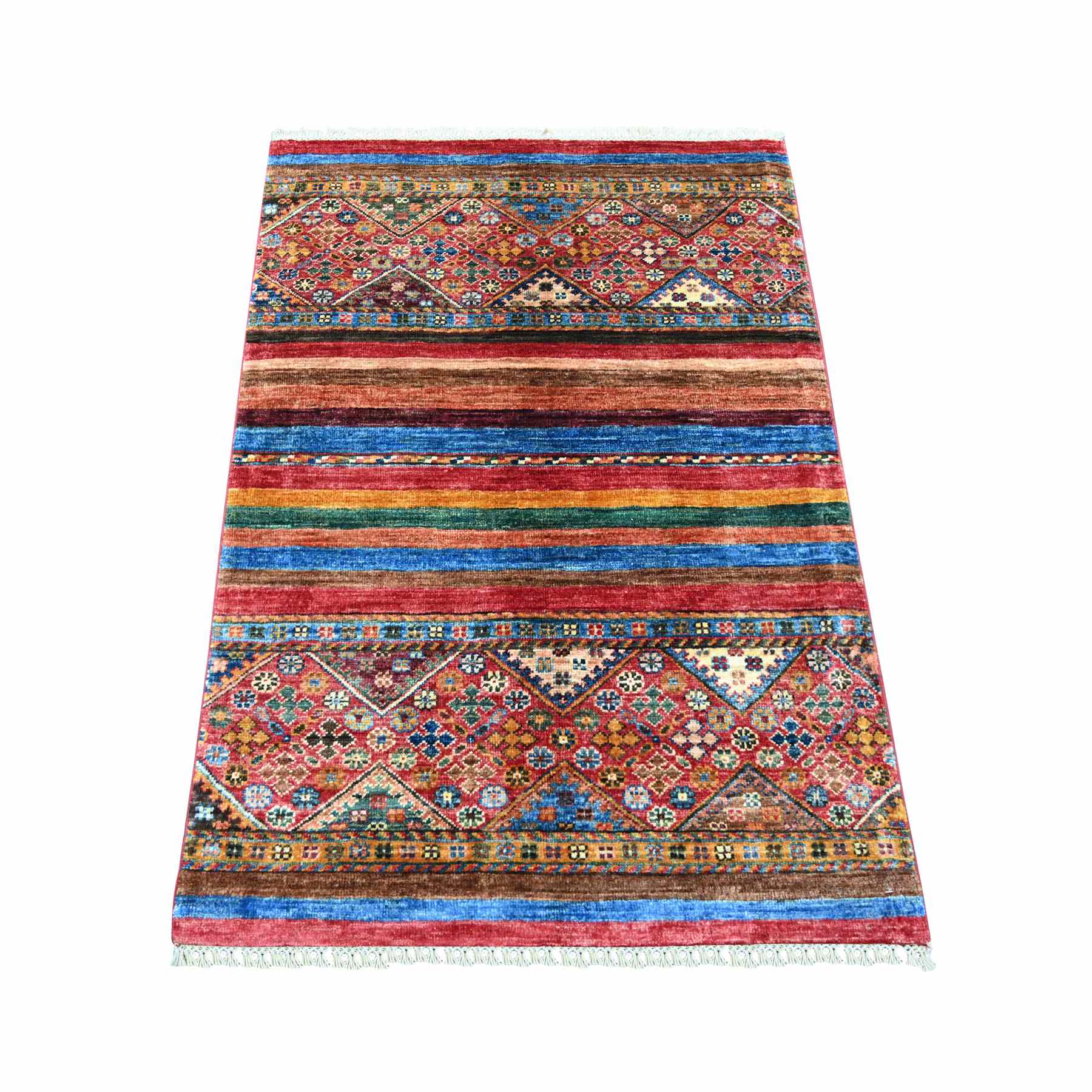 Tribal-Geometric-Hand-Knotted-Rug-109750