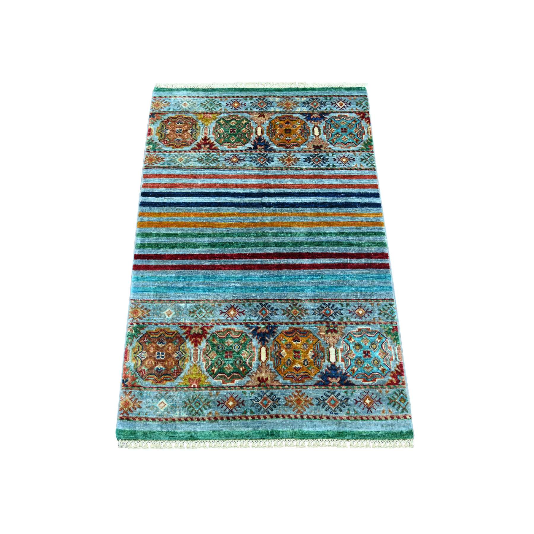 Tribal-Geometric-Hand-Knotted-Rug-109990