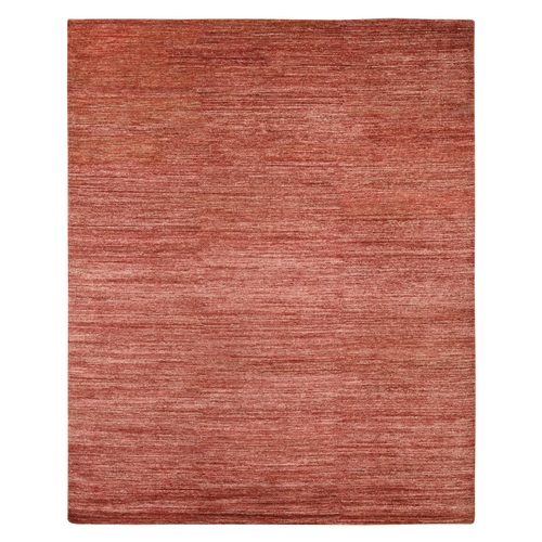 Lychee Red, Plain Solid Pattern, Hand Knotted, Hand Spun Ghazni Wool, Lush and Plush, Oriental 