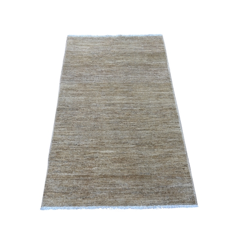 Coffee Brown, Plain Solid Pattern, Hand Knotted, Hand Spun Ghazni Wool, Lush and Plush, Oriental 