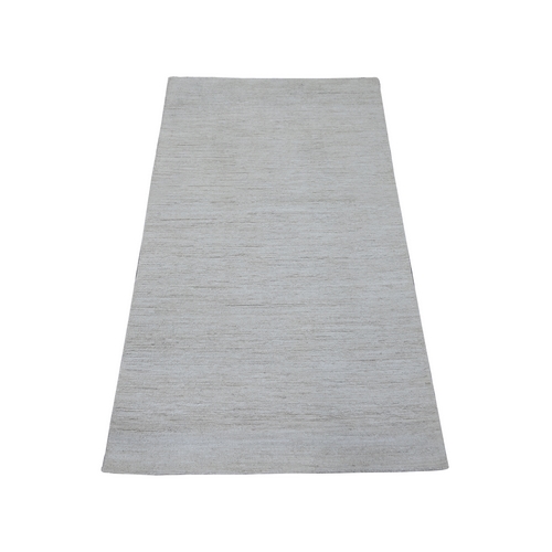 Daisy White, Plain Solid Pattern, Hand Knotted, Hand Spun Ghazni Wool, Lush and Plush, Oriental 