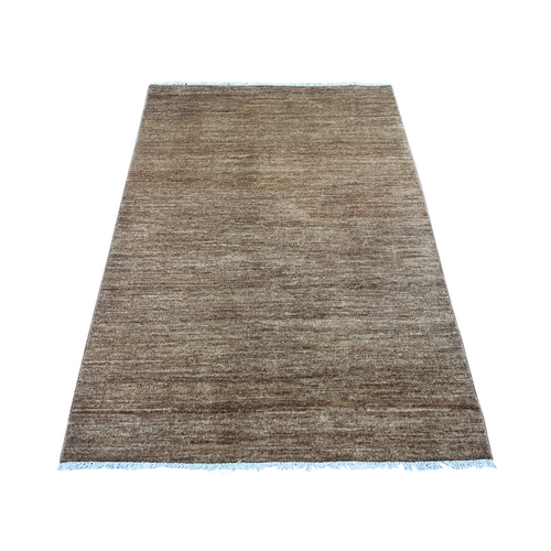 Mocha Brown, Hand Knotted, Plain Solid Pattern, Hand Spun Ghazni Wool, Lush and Plush, Oriental 