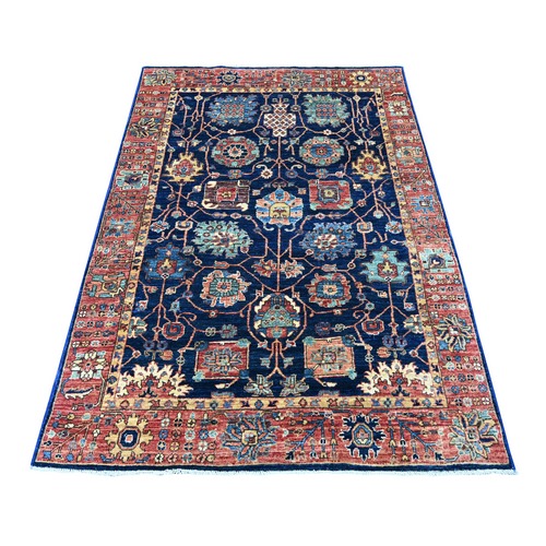 Yale Blue, Northwest Persian All Over Design, Aryana Grade, Hand Knotted, Vegetable Dyes, Soft Pile, High Mountain Wool, Densely Woven, Oriental 