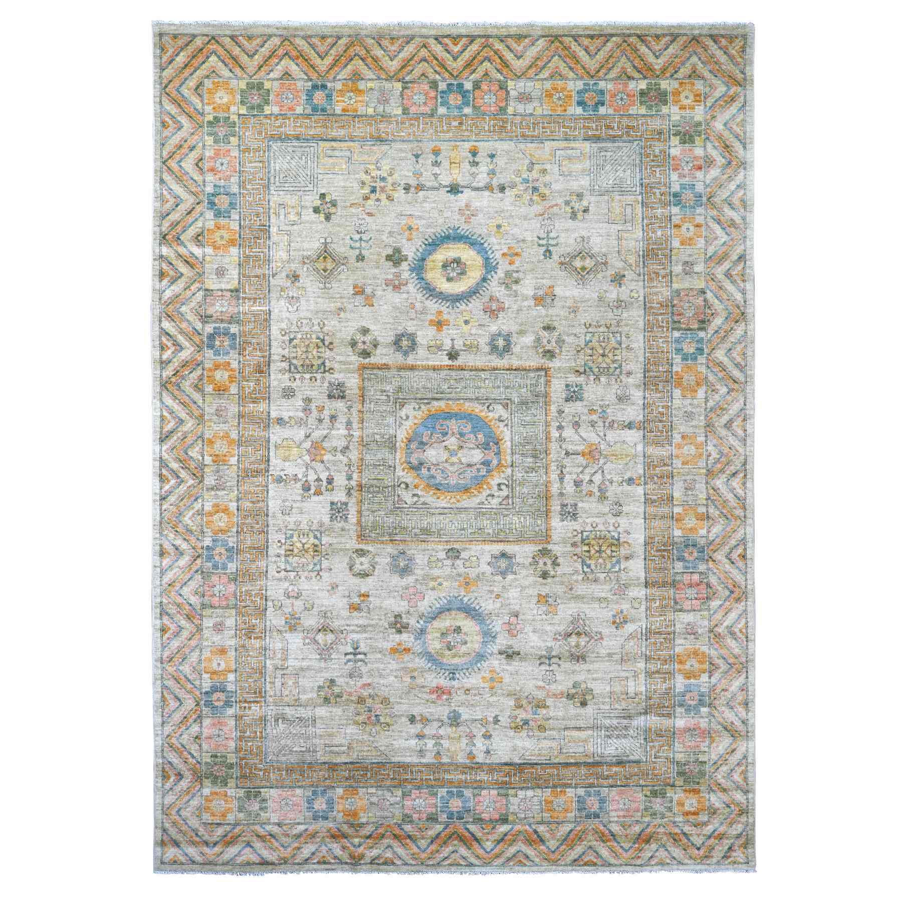 Oushak-And-Peshawar-Hand-Knotted-Rug-110565