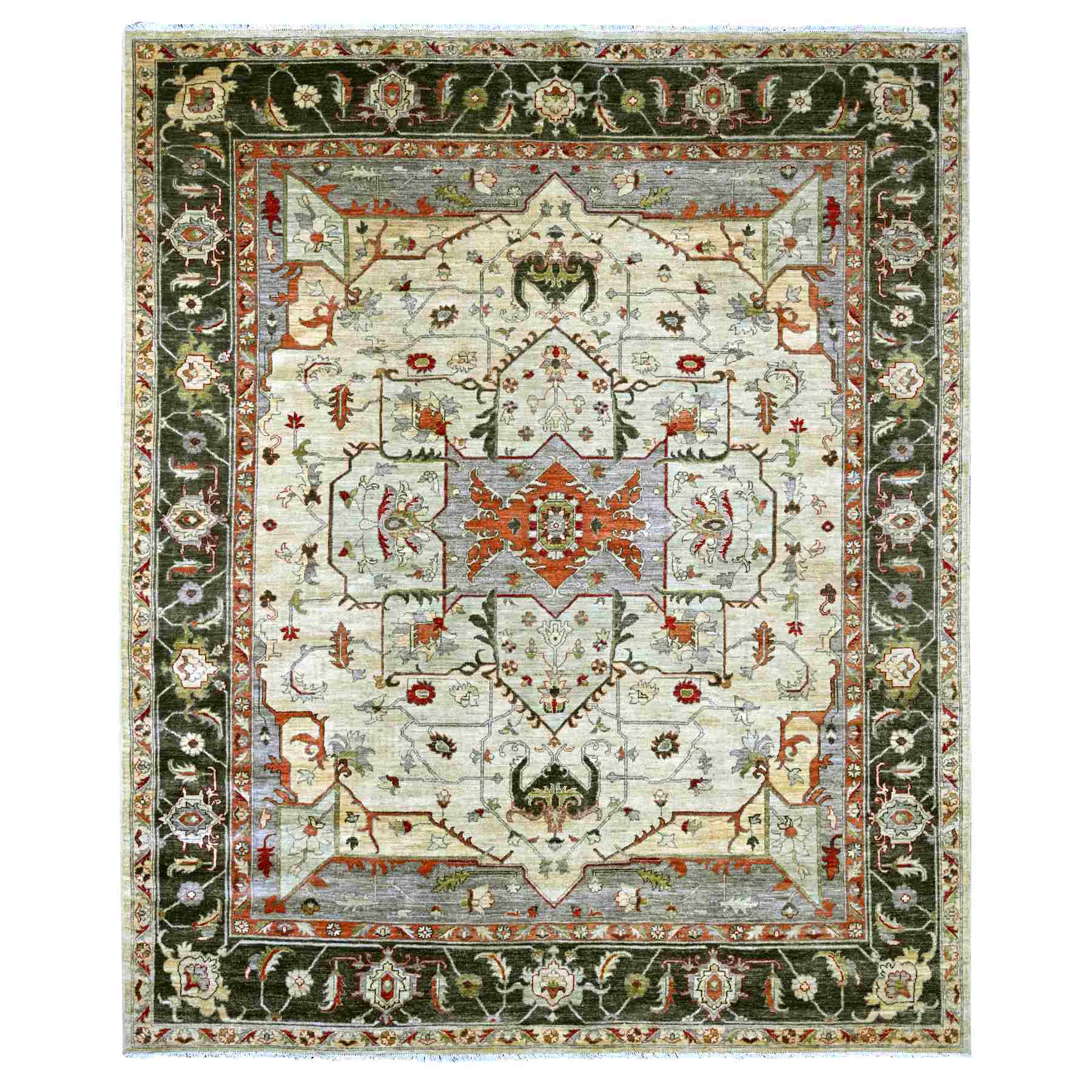 Oushak-And-Peshawar-Hand-Knotted-Rug-110665