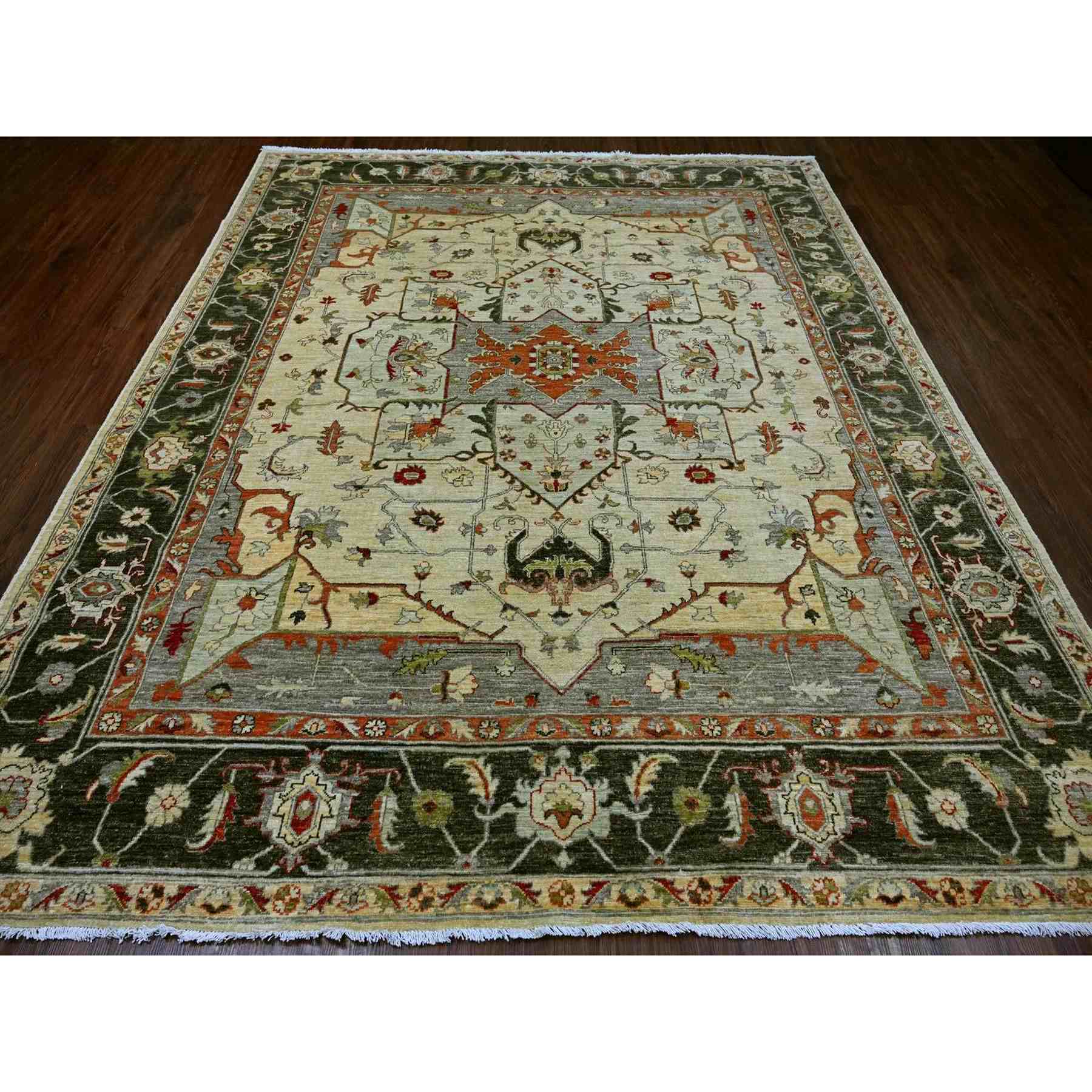 Oushak-And-Peshawar-Hand-Knotted-Rug-110665