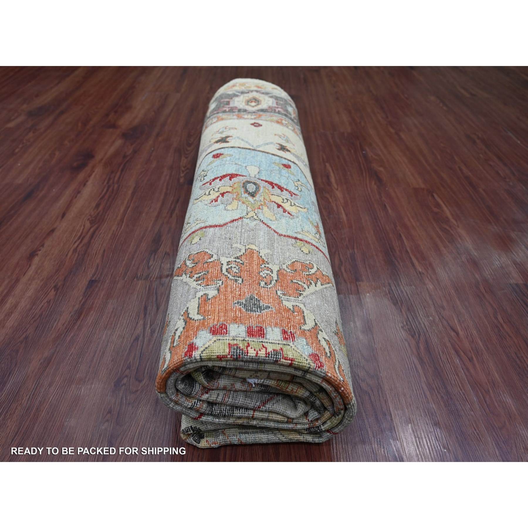 Oushak-And-Peshawar-Hand-Knotted-Rug-110665