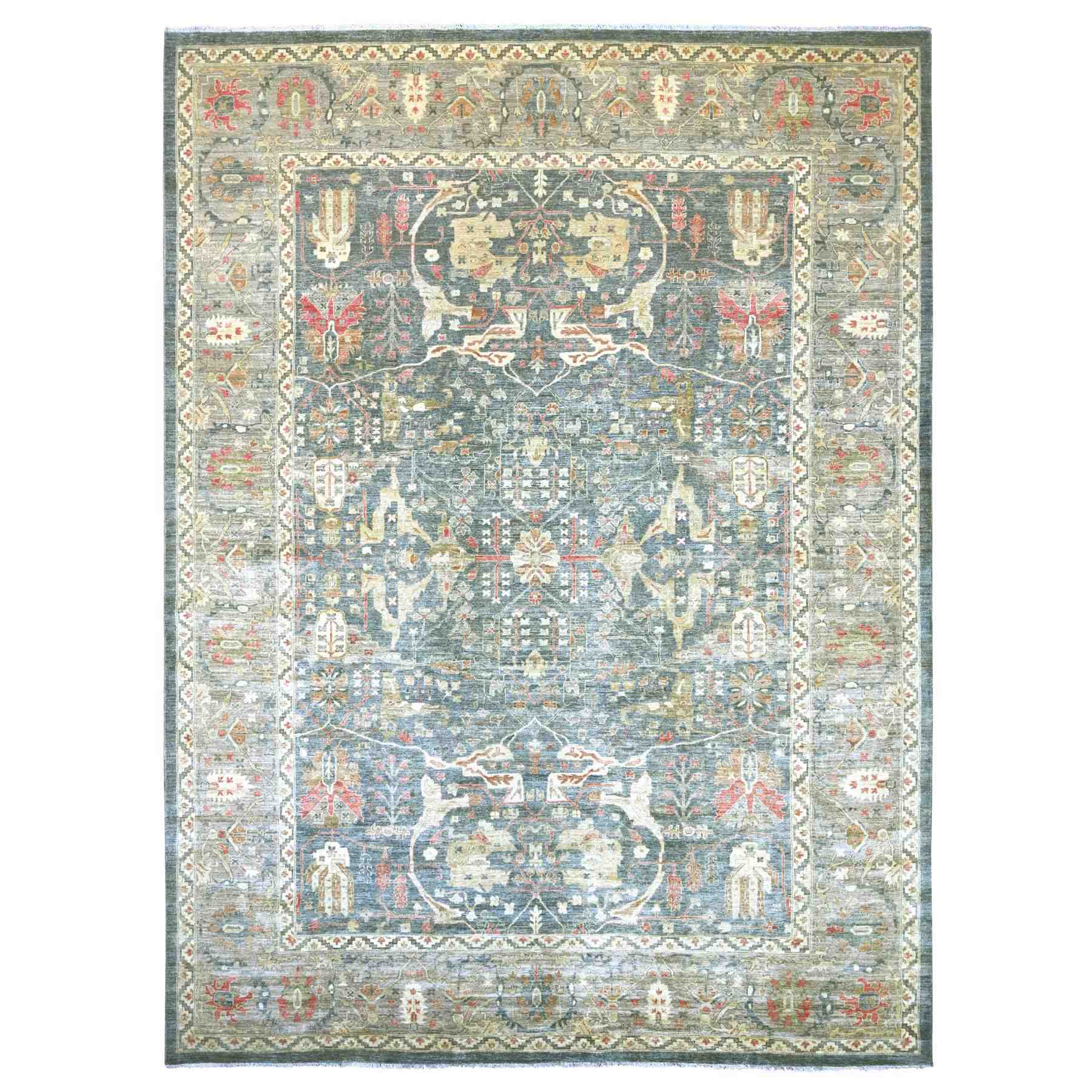 Oushak-And-Peshawar-Hand-Knotted-Rug-110680