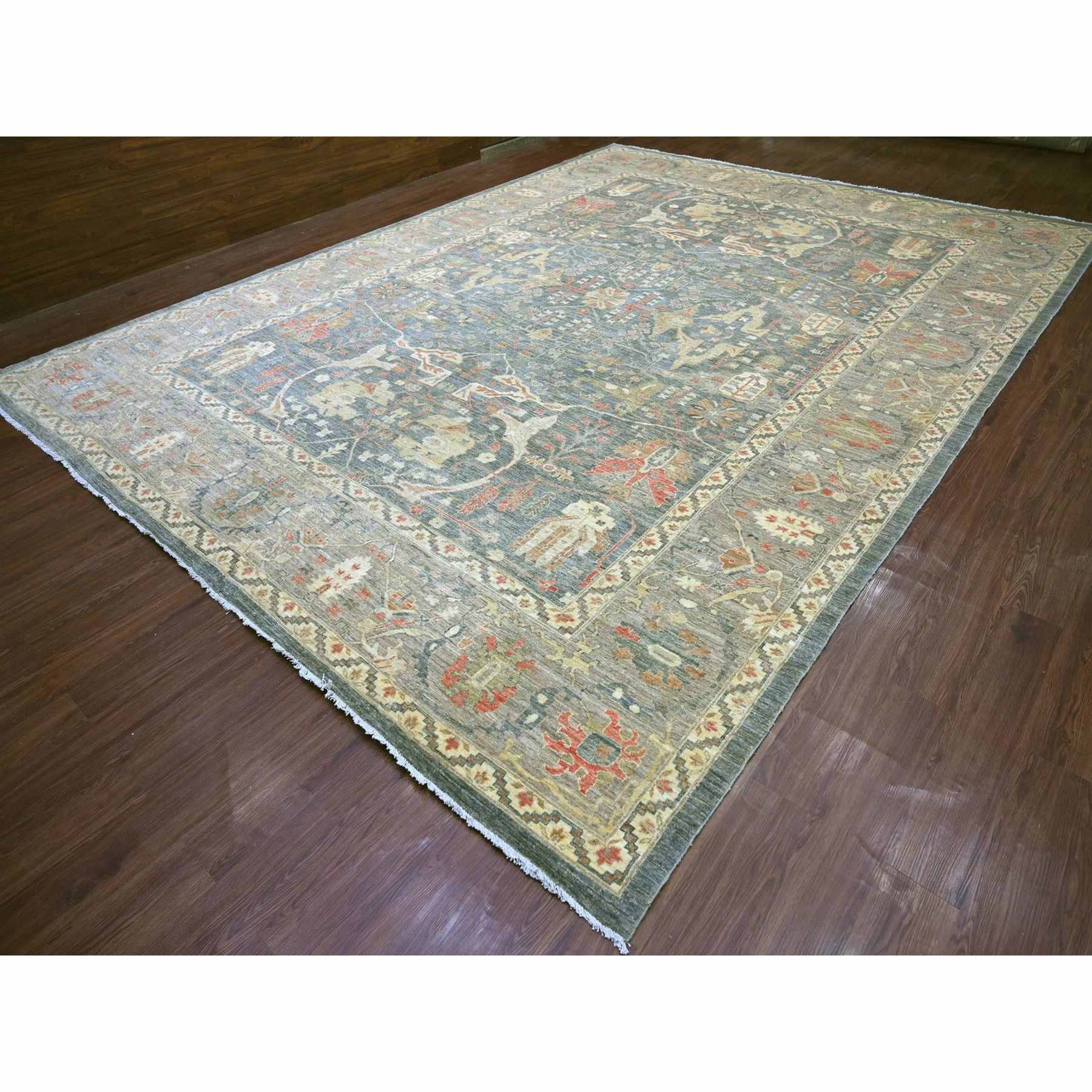 Oushak-And-Peshawar-Hand-Knotted-Rug-110680