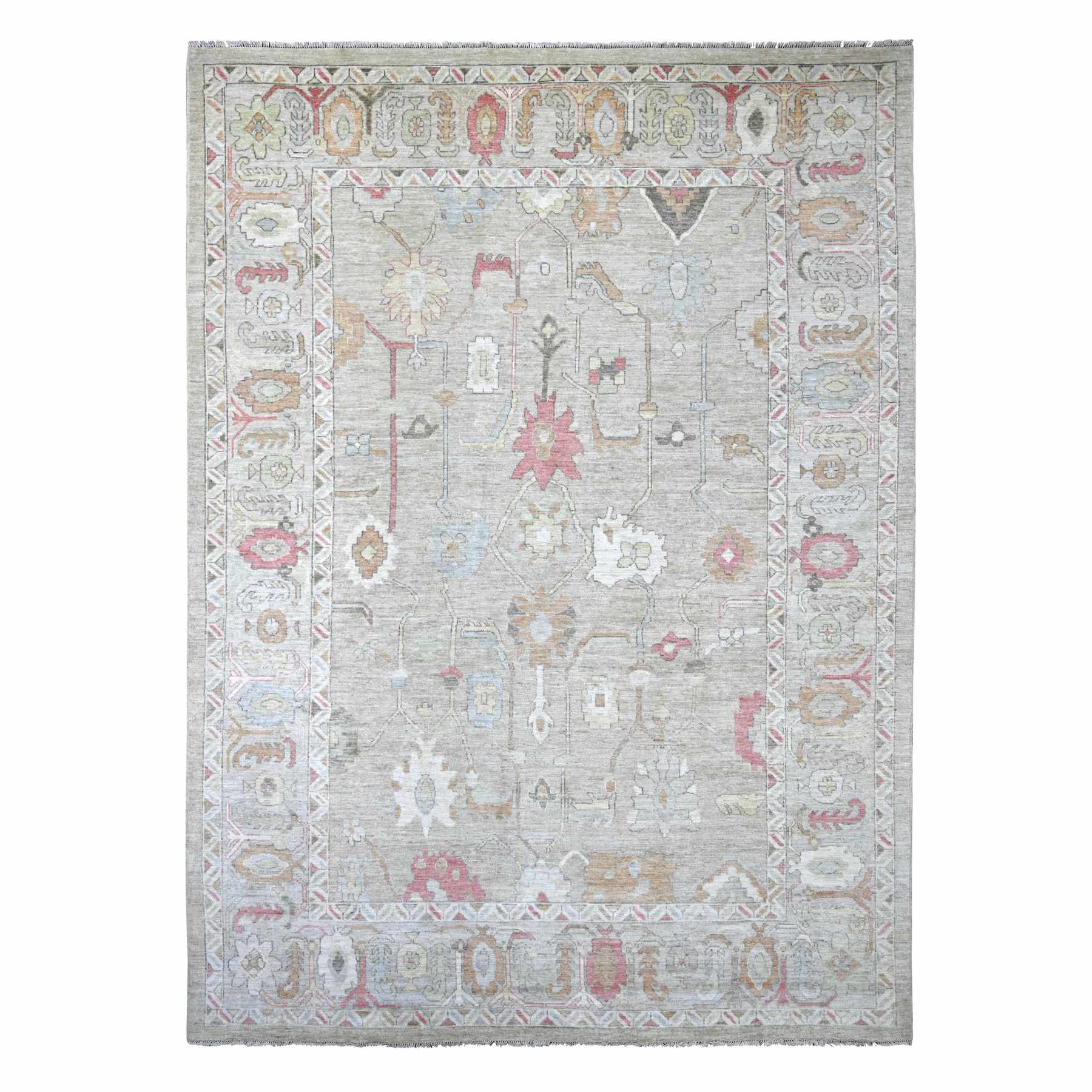Oushak-And-Peshawar-Hand-Knotted-Rug-110905