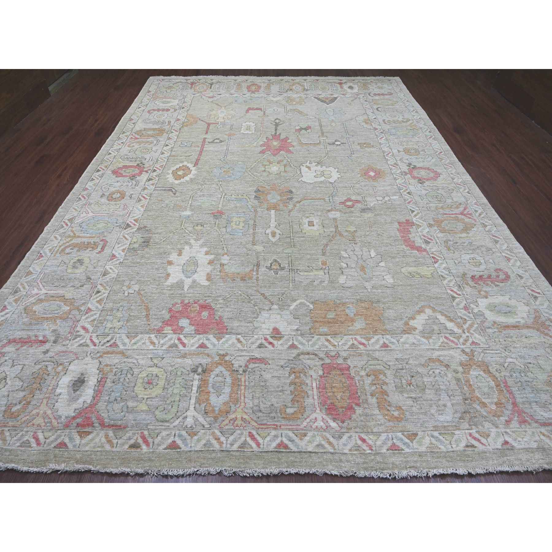 Oushak-And-Peshawar-Hand-Knotted-Rug-110905