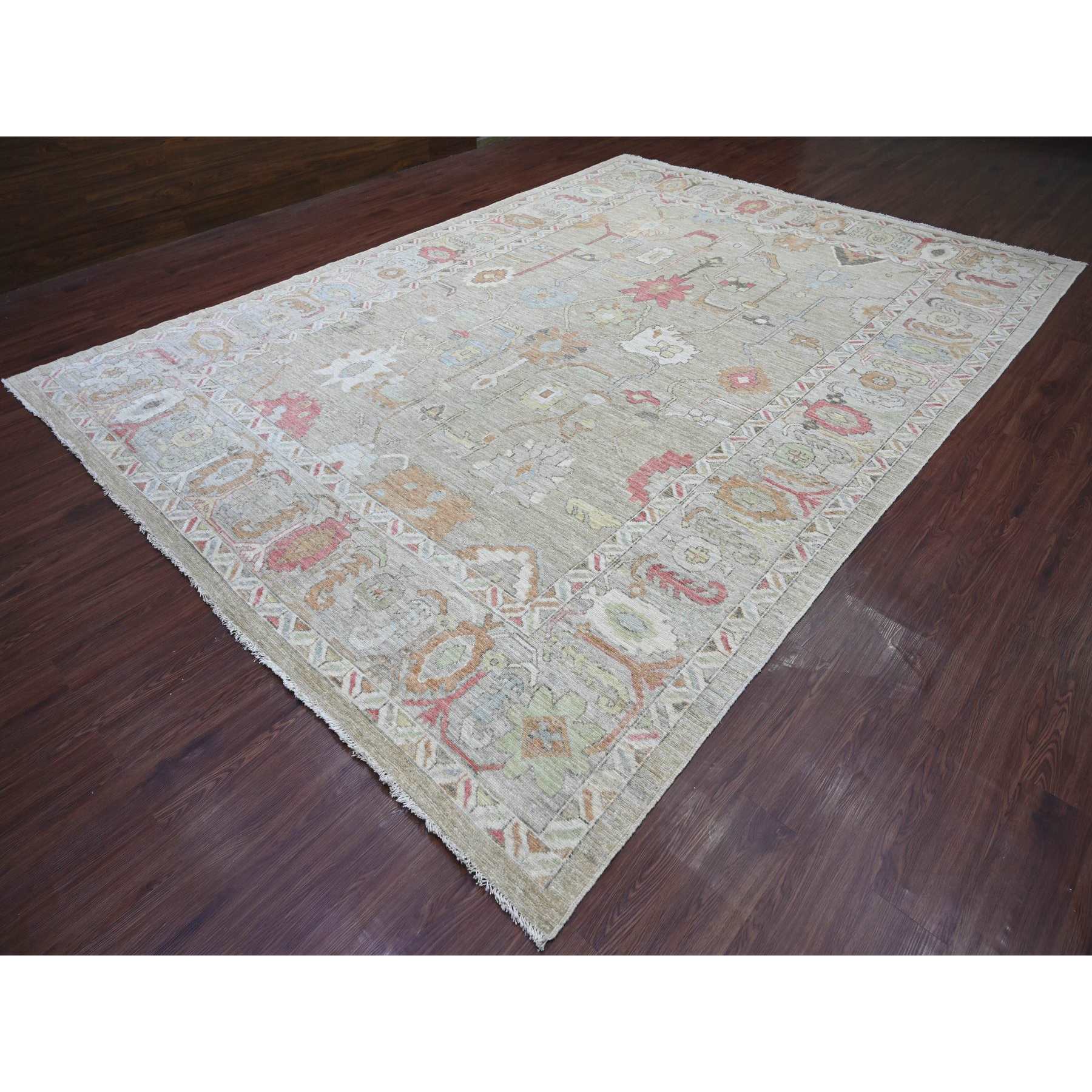 Oushak-And-Peshawar-Hand-Knotted-Rug-110905