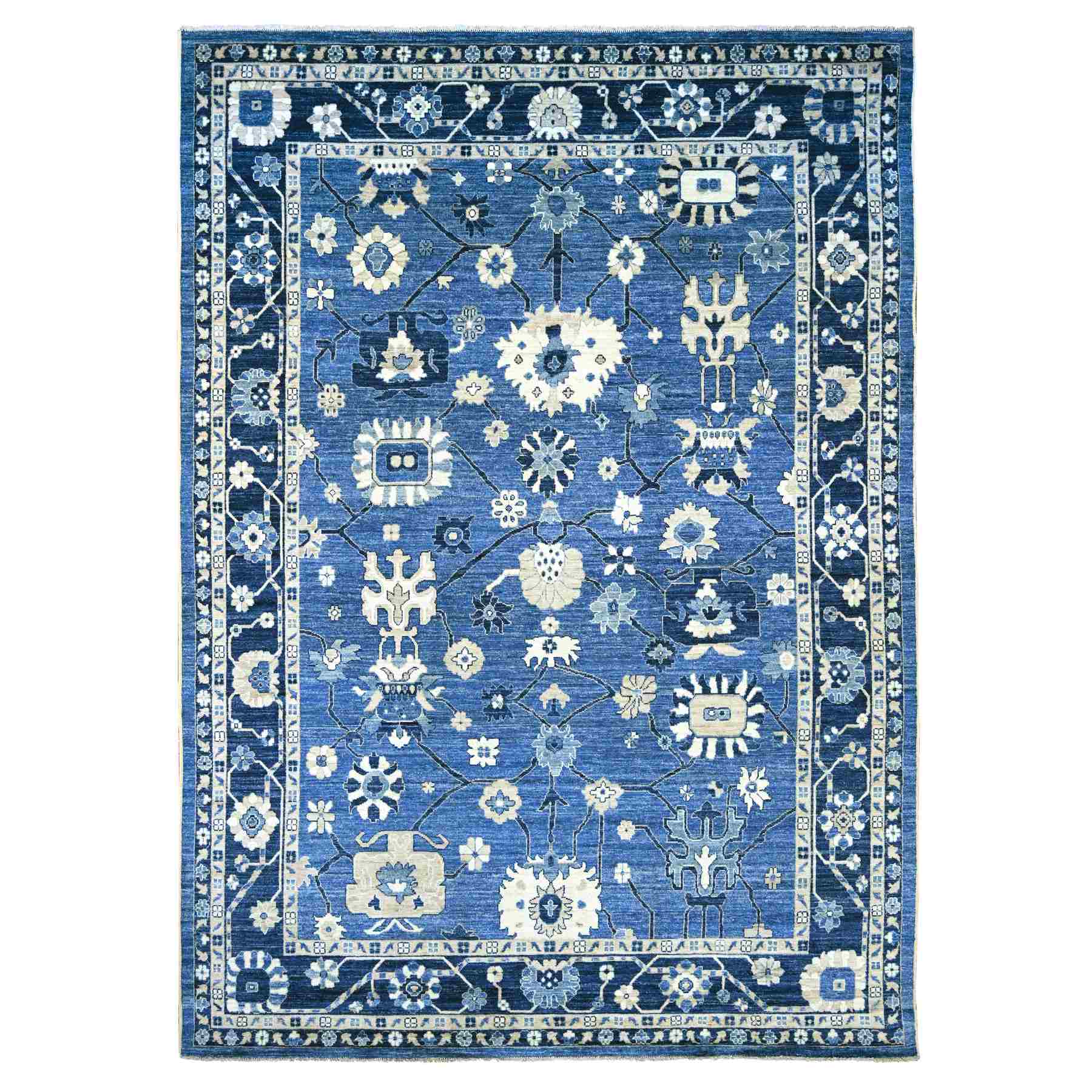Oushak-And-Peshawar-Hand-Knotted-Rug-110910