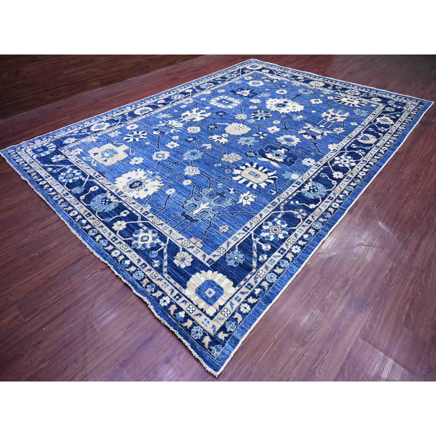 Oushak-And-Peshawar-Hand-Knotted-Rug-110910