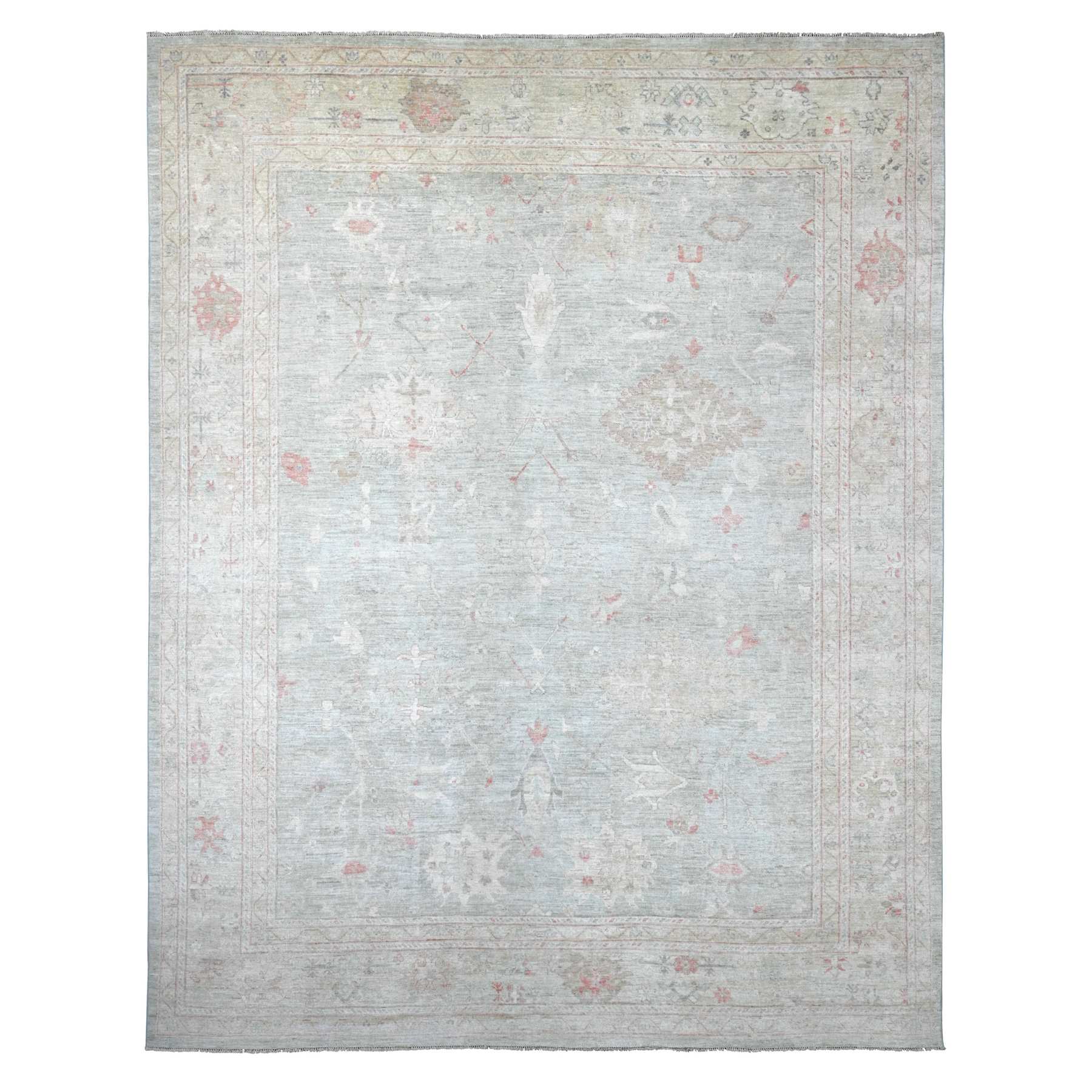 Oushak-And-Peshawar-Hand-Knotted-Rug-110915