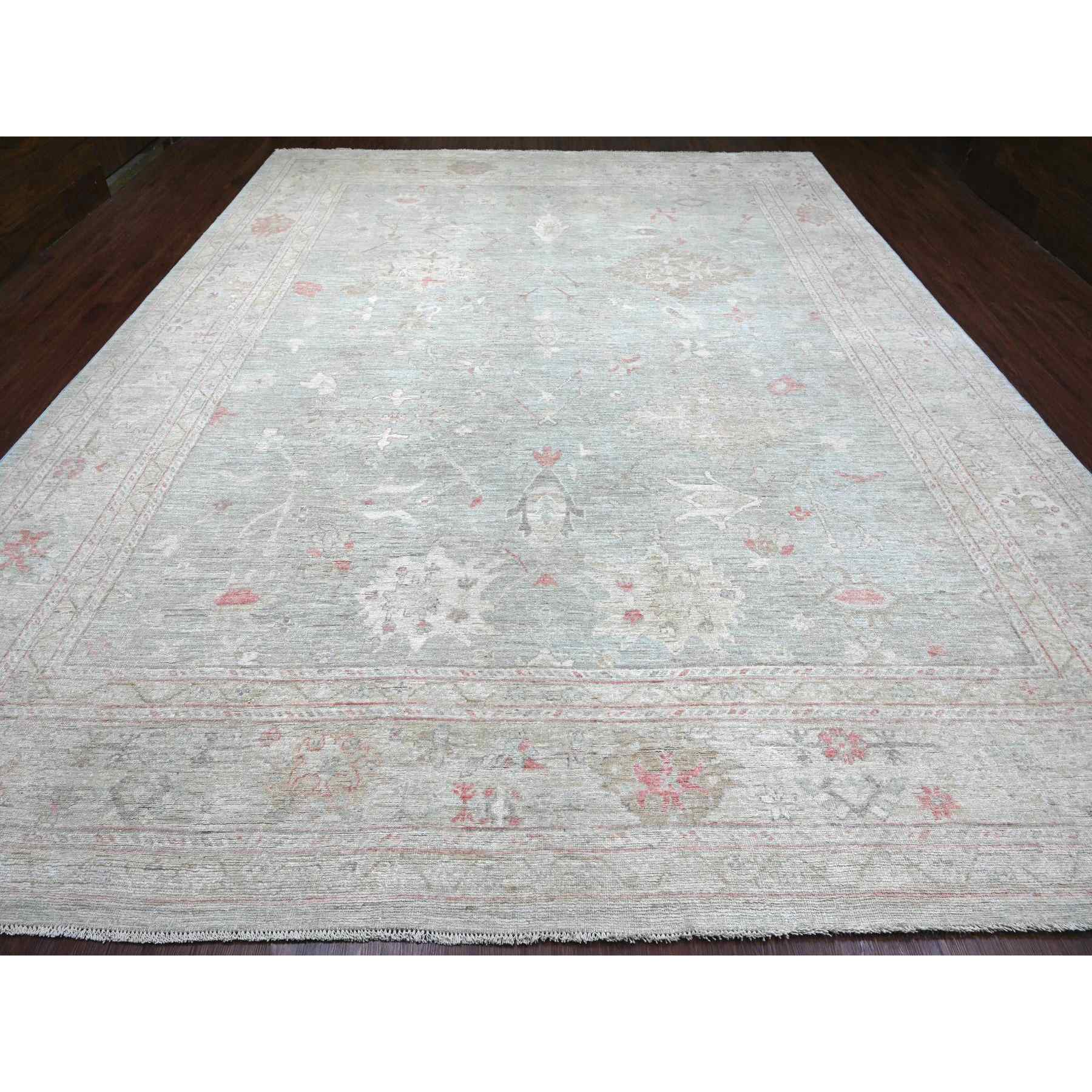 Oushak-And-Peshawar-Hand-Knotted-Rug-110915