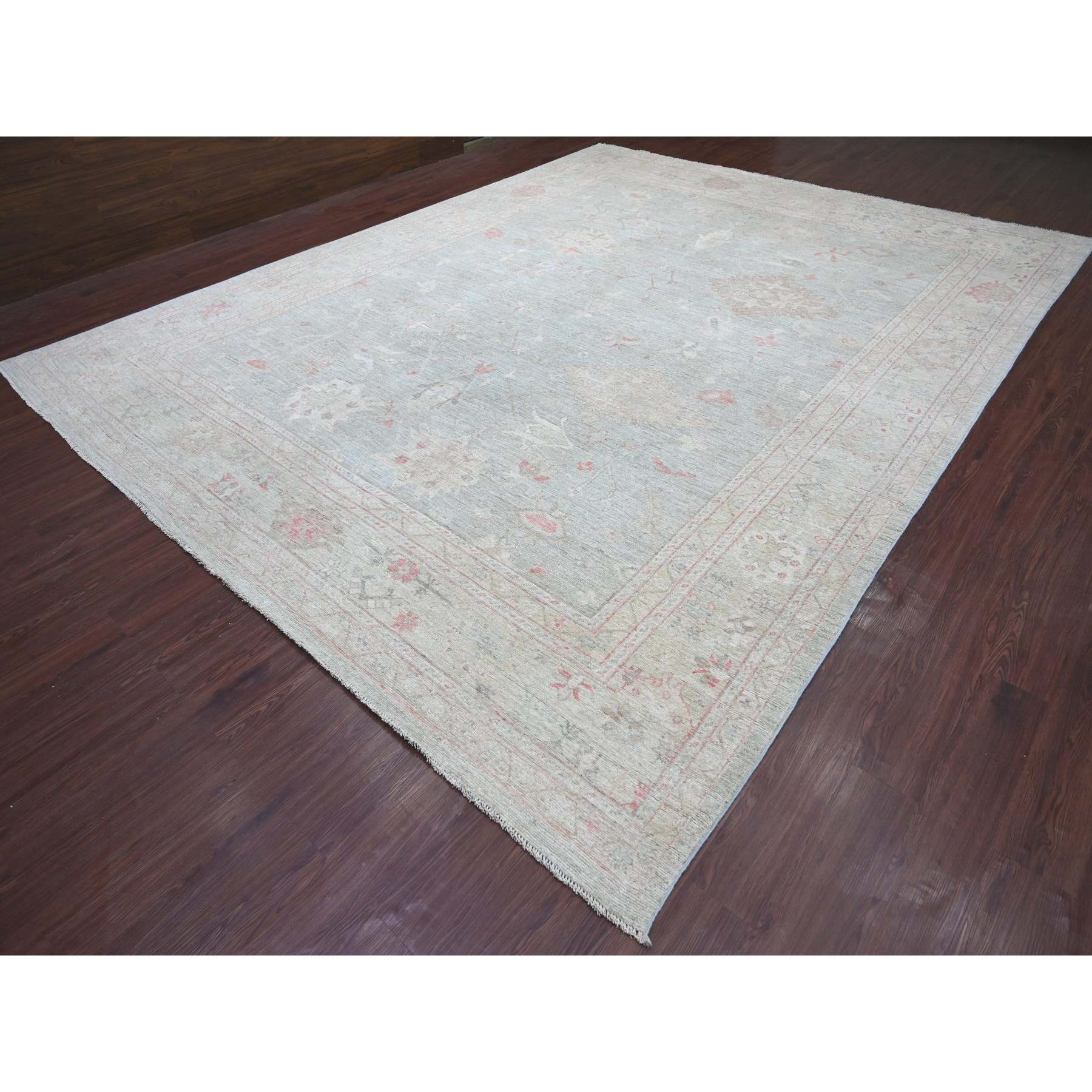 Oushak-And-Peshawar-Hand-Knotted-Rug-110915