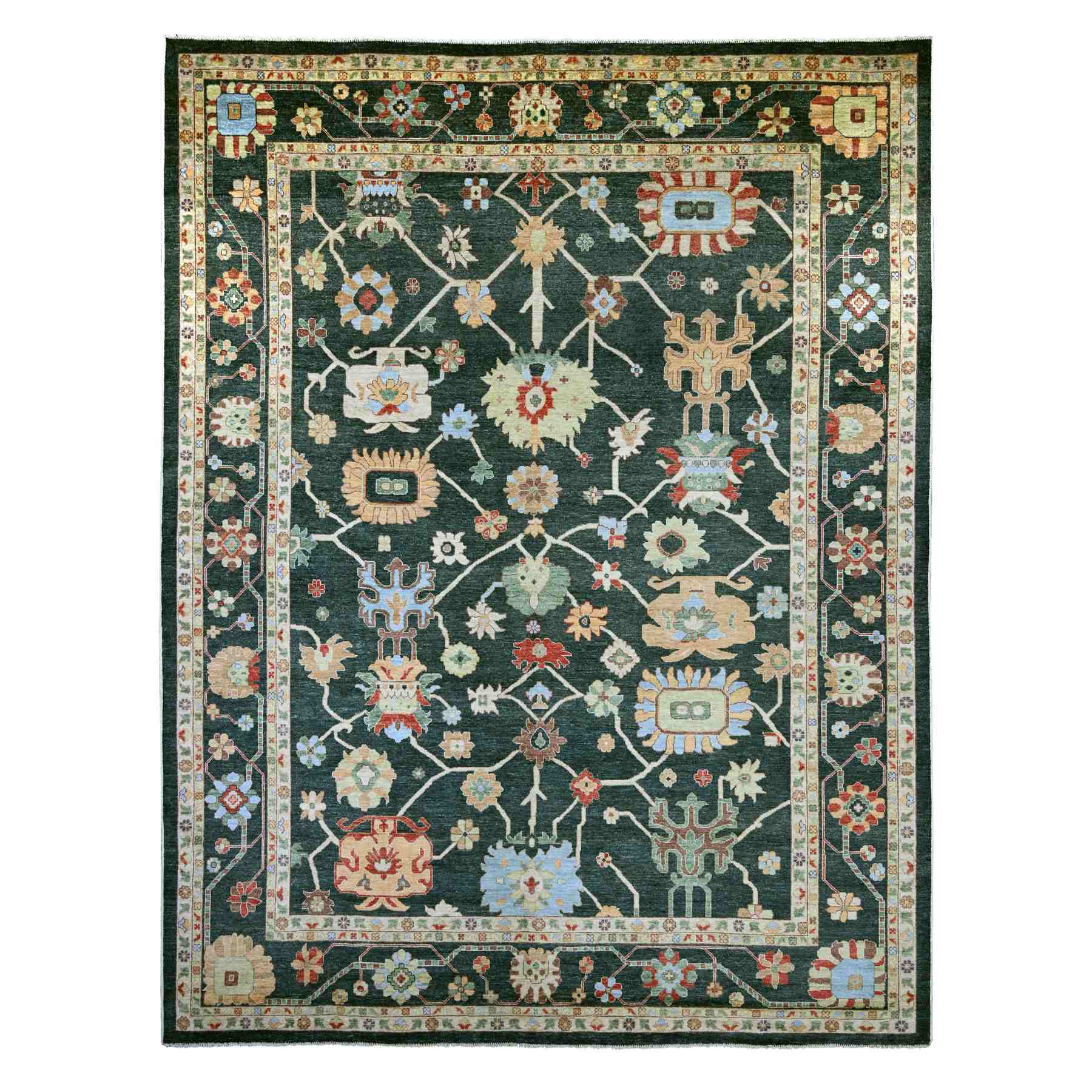 Oushak-And-Peshawar-Hand-Knotted-Rug-110920