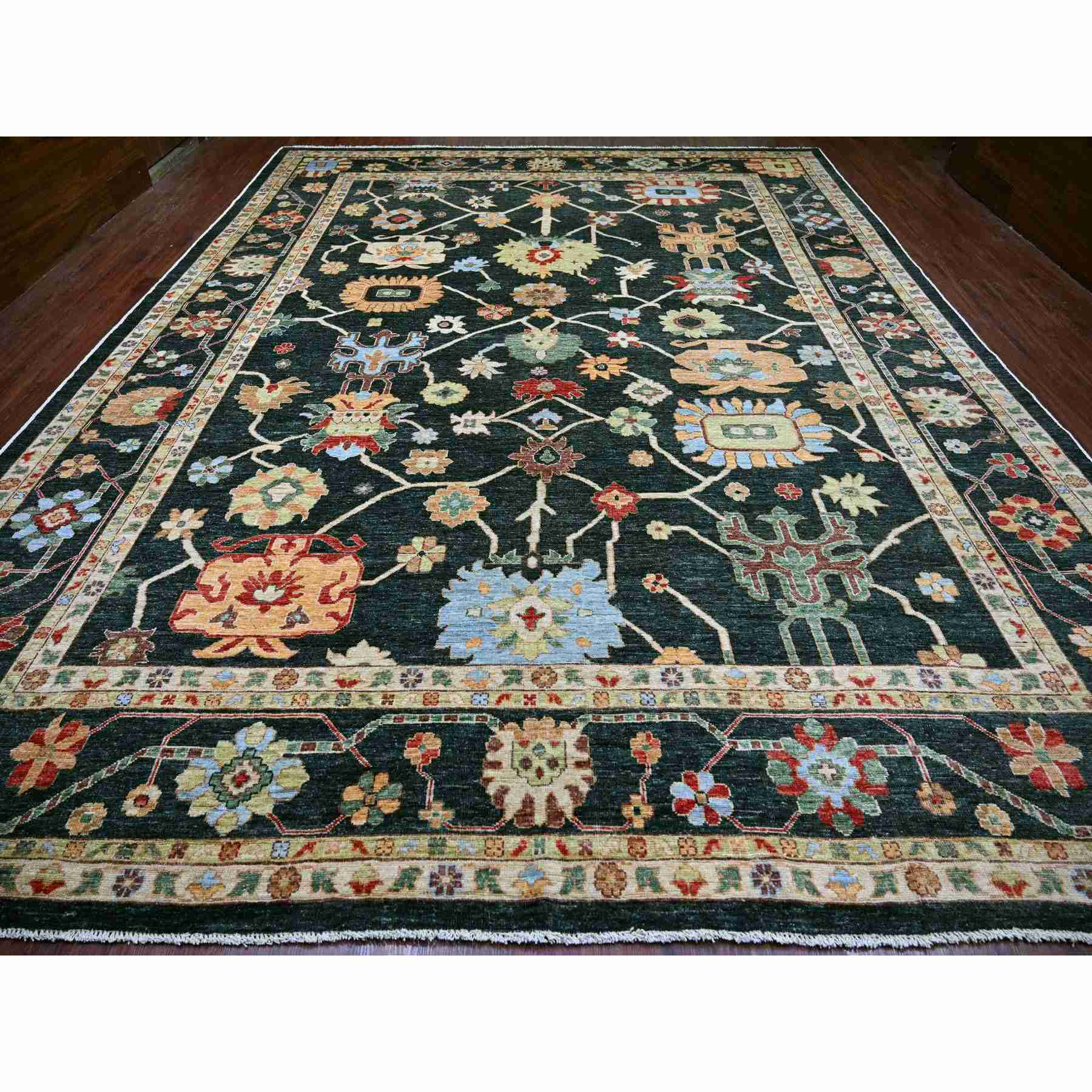 Oushak-And-Peshawar-Hand-Knotted-Rug-110920