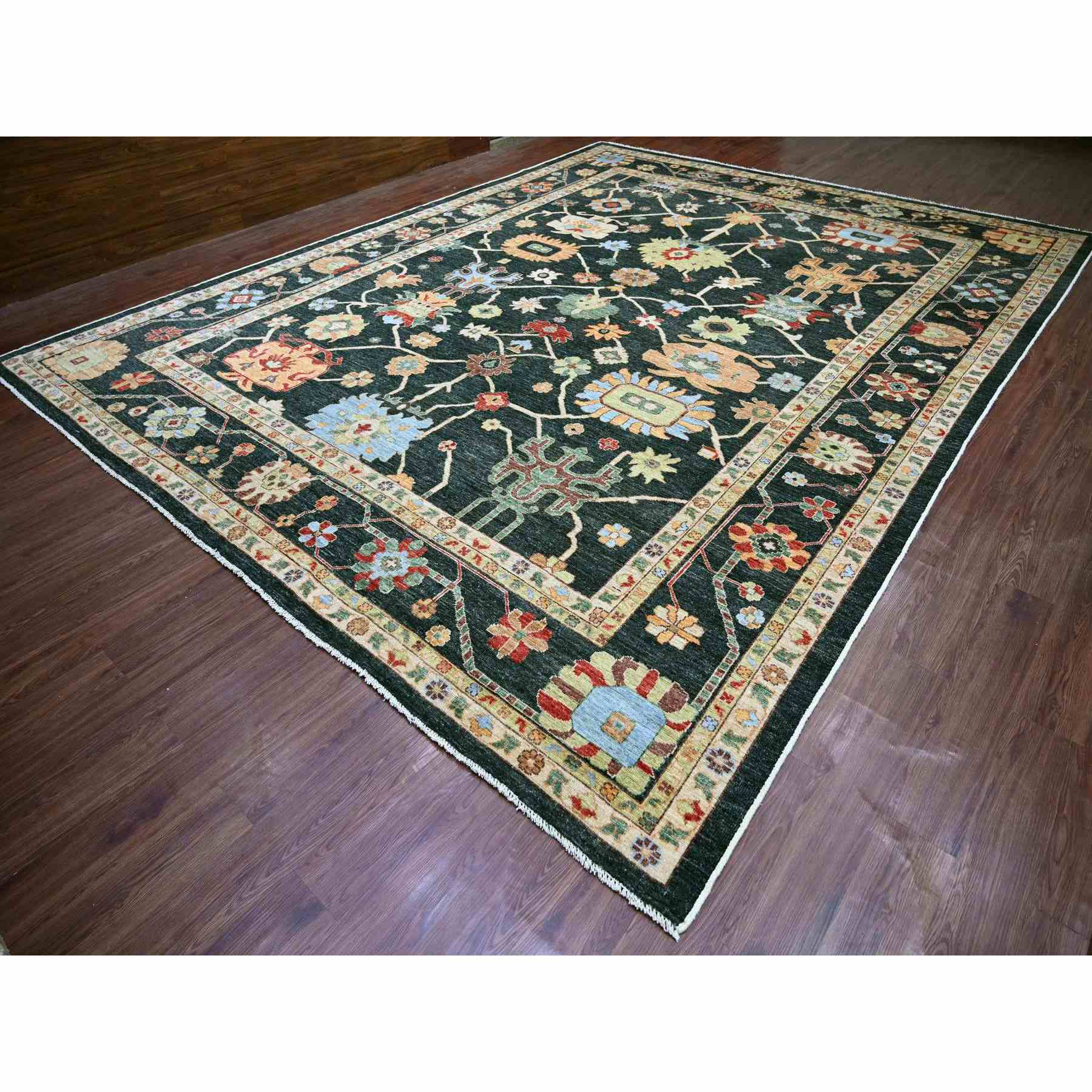 Oushak-And-Peshawar-Hand-Knotted-Rug-110920