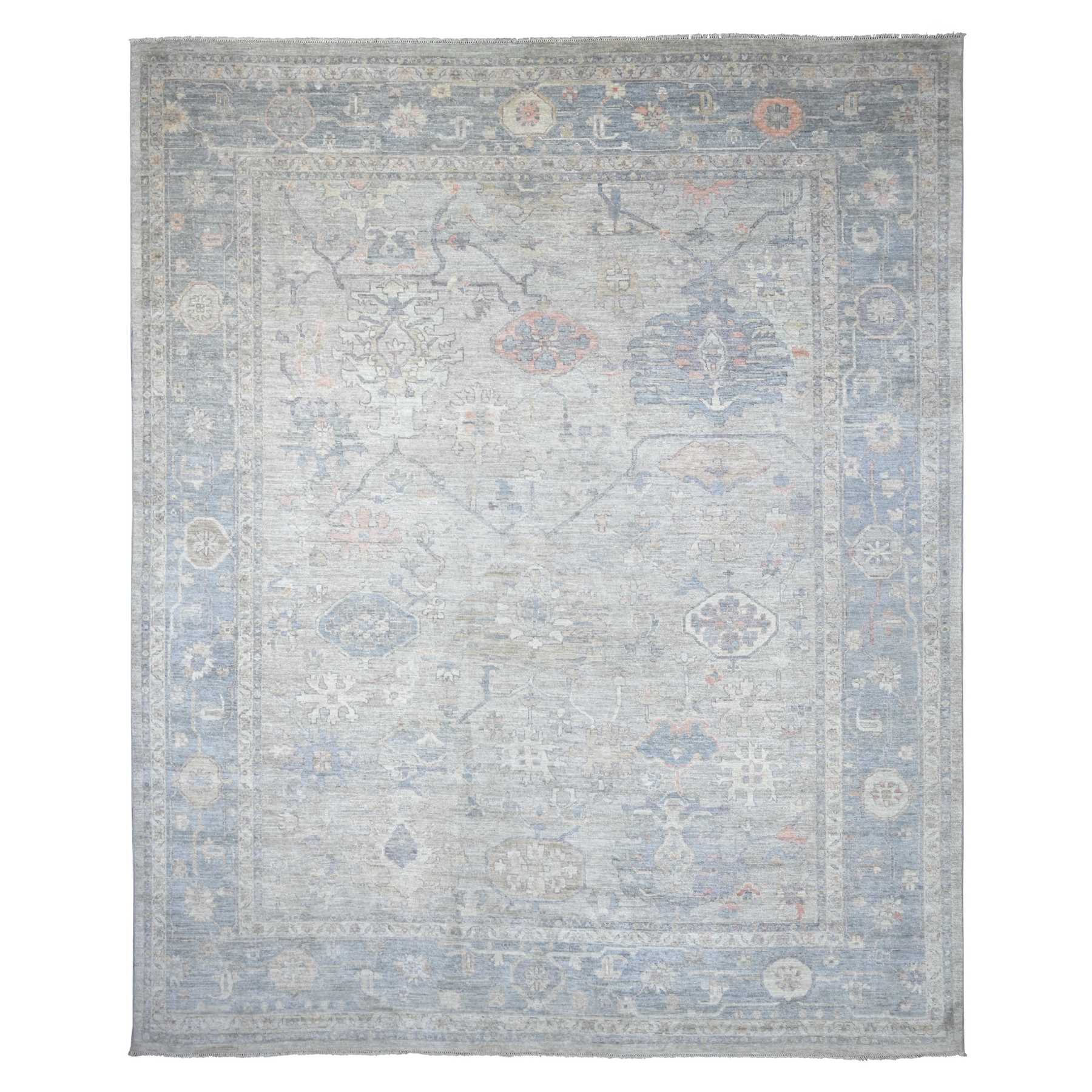 Oushak-And-Peshawar-Hand-Knotted-Rug-110925