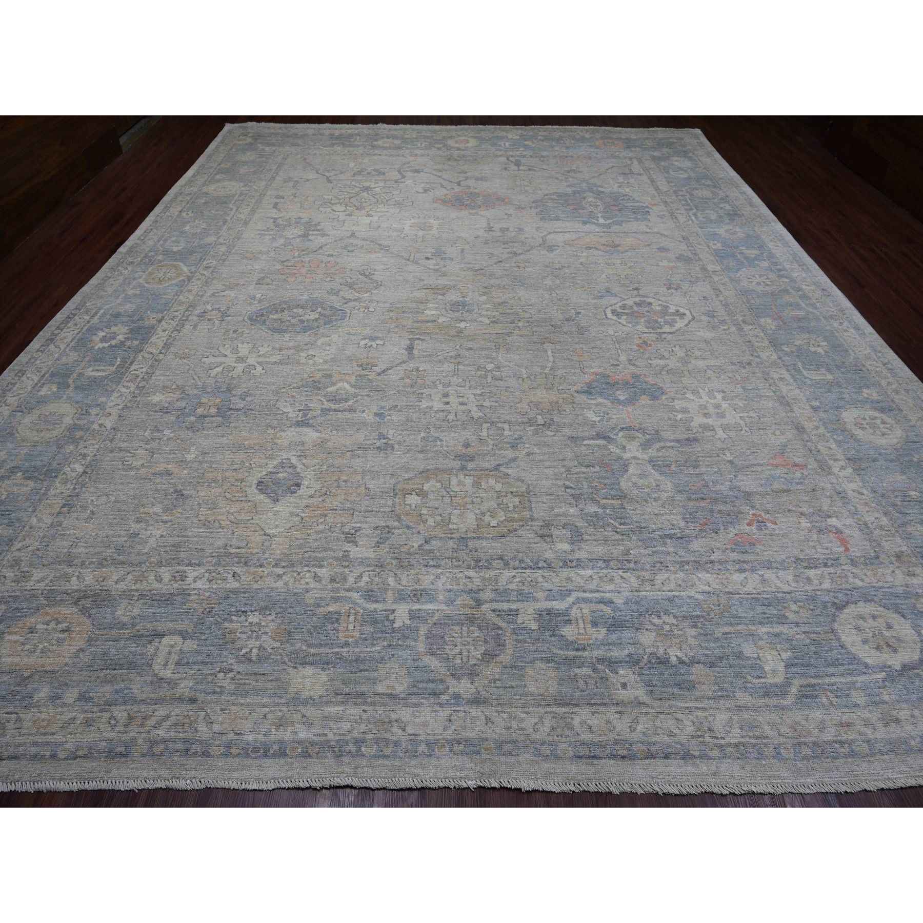 Oushak-And-Peshawar-Hand-Knotted-Rug-110925