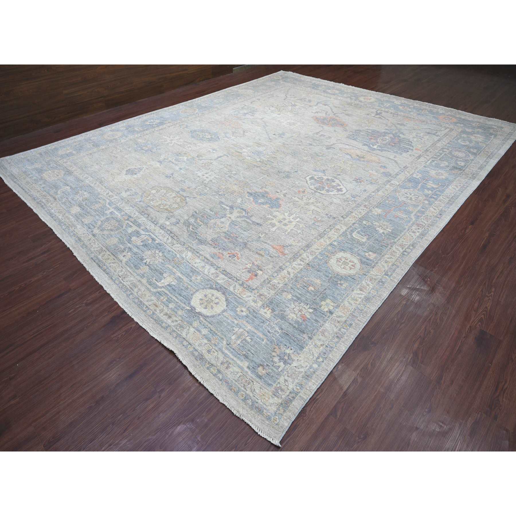 Oushak-And-Peshawar-Hand-Knotted-Rug-110925
