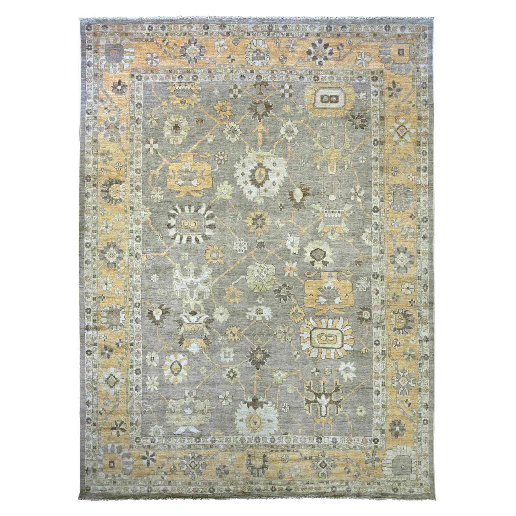 Oushak-And-Peshawar-Hand-Knotted-Rug-110930