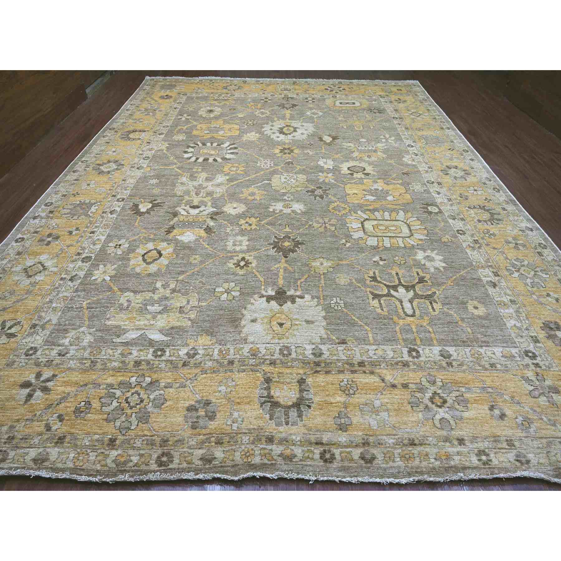 Oushak-And-Peshawar-Hand-Knotted-Rug-110930