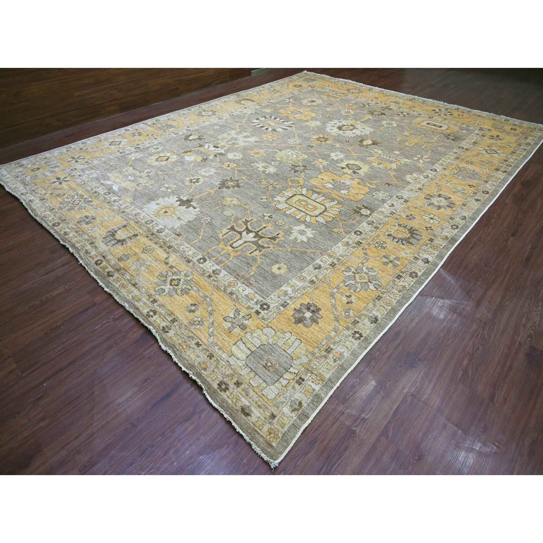 Oushak-And-Peshawar-Hand-Knotted-Rug-110930