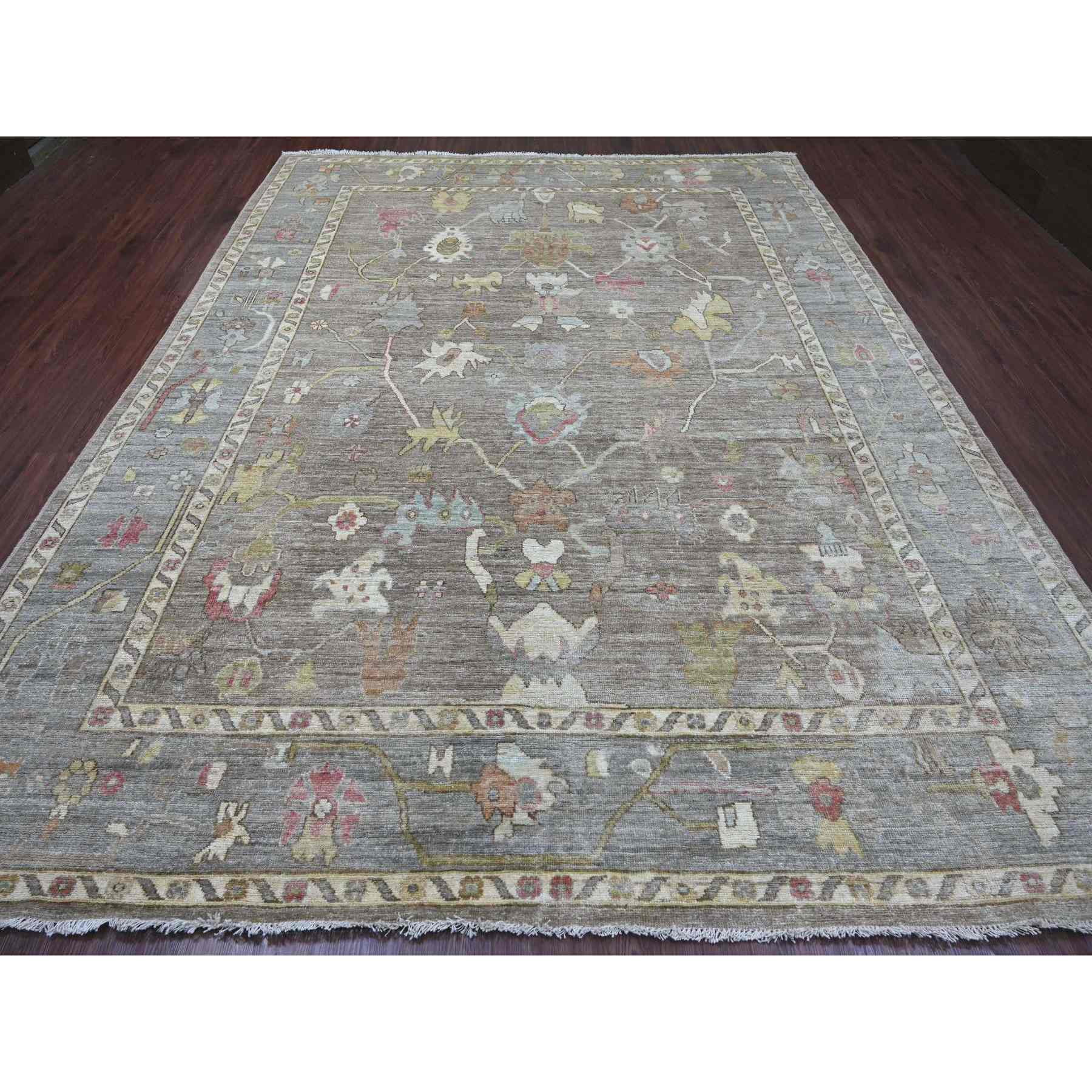 Oushak-And-Peshawar-Hand-Knotted-Rug-110935