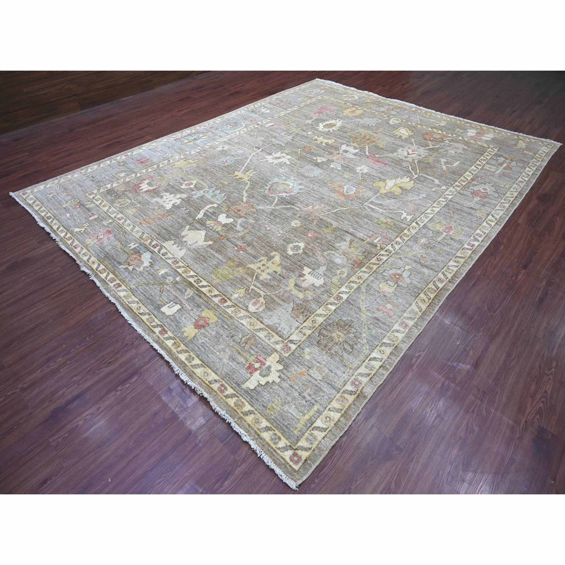 Oushak-And-Peshawar-Hand-Knotted-Rug-110935